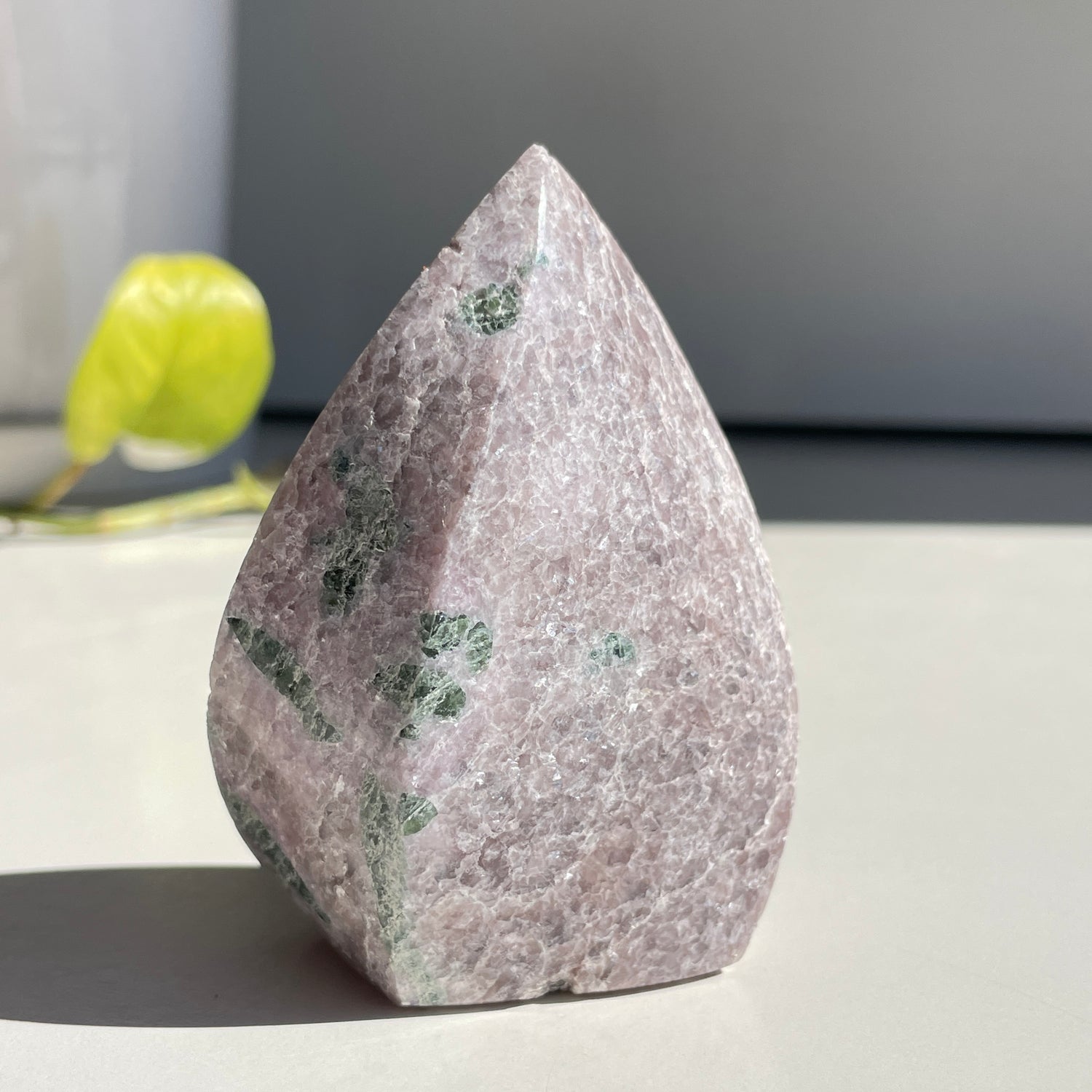 Lepidolite Flame With Green Tourmaline 7.8cm