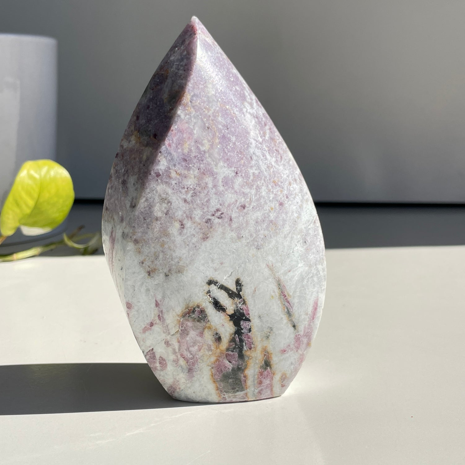 Lepidolite Flame With Pink Tourmaline & Aquamarine 13.5cm