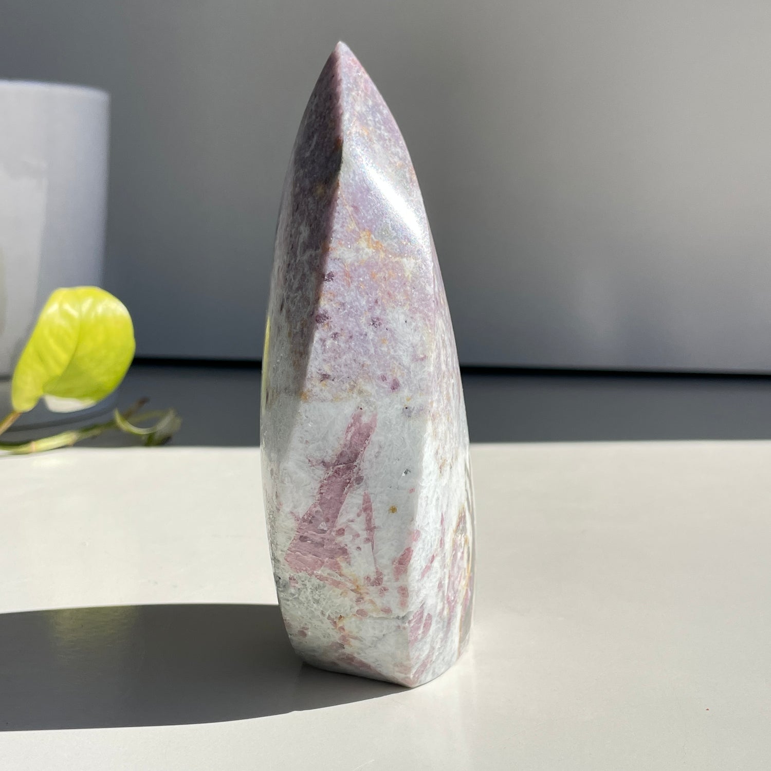 Lepidolite Flame With Pink Tourmaline & Aquamarine 13.5cm