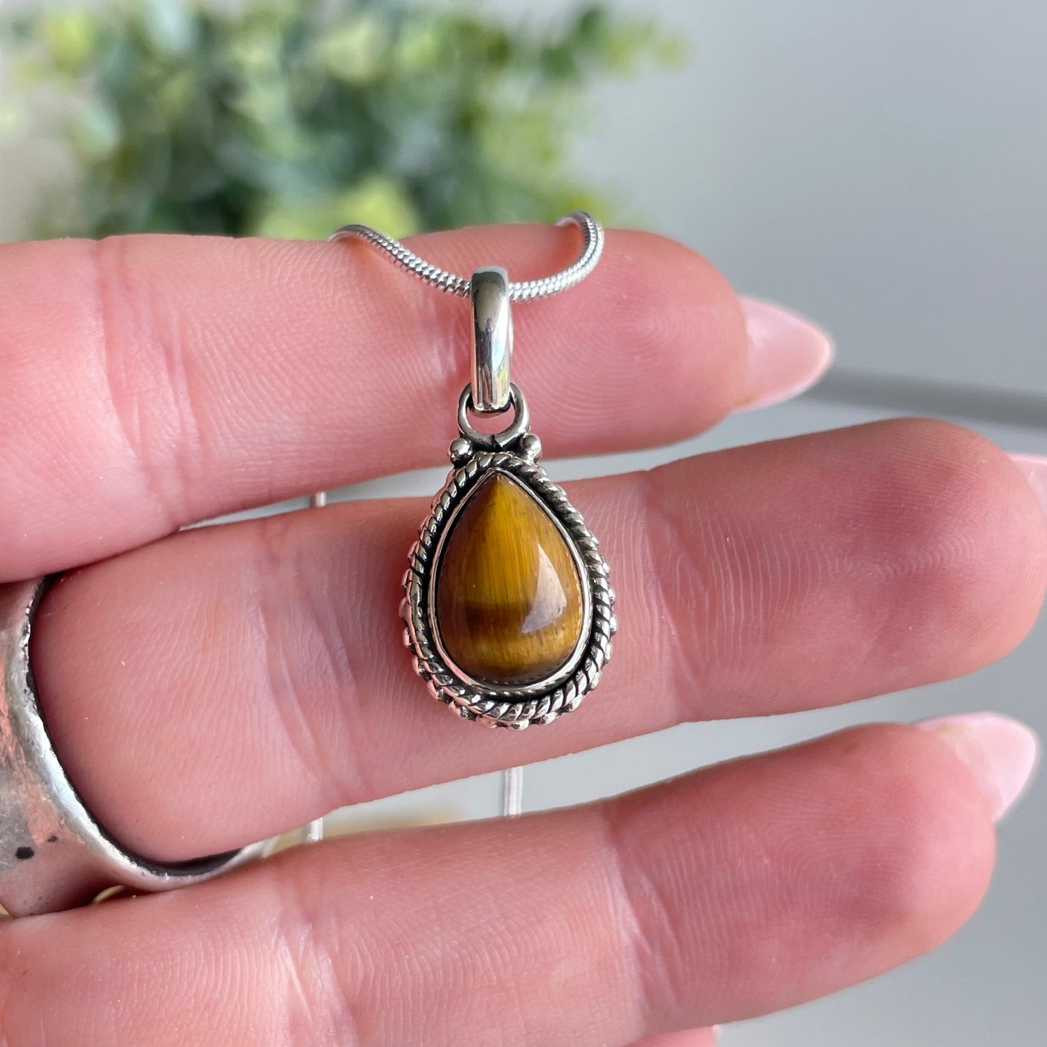 Tigers Eye Teardrop Pendant