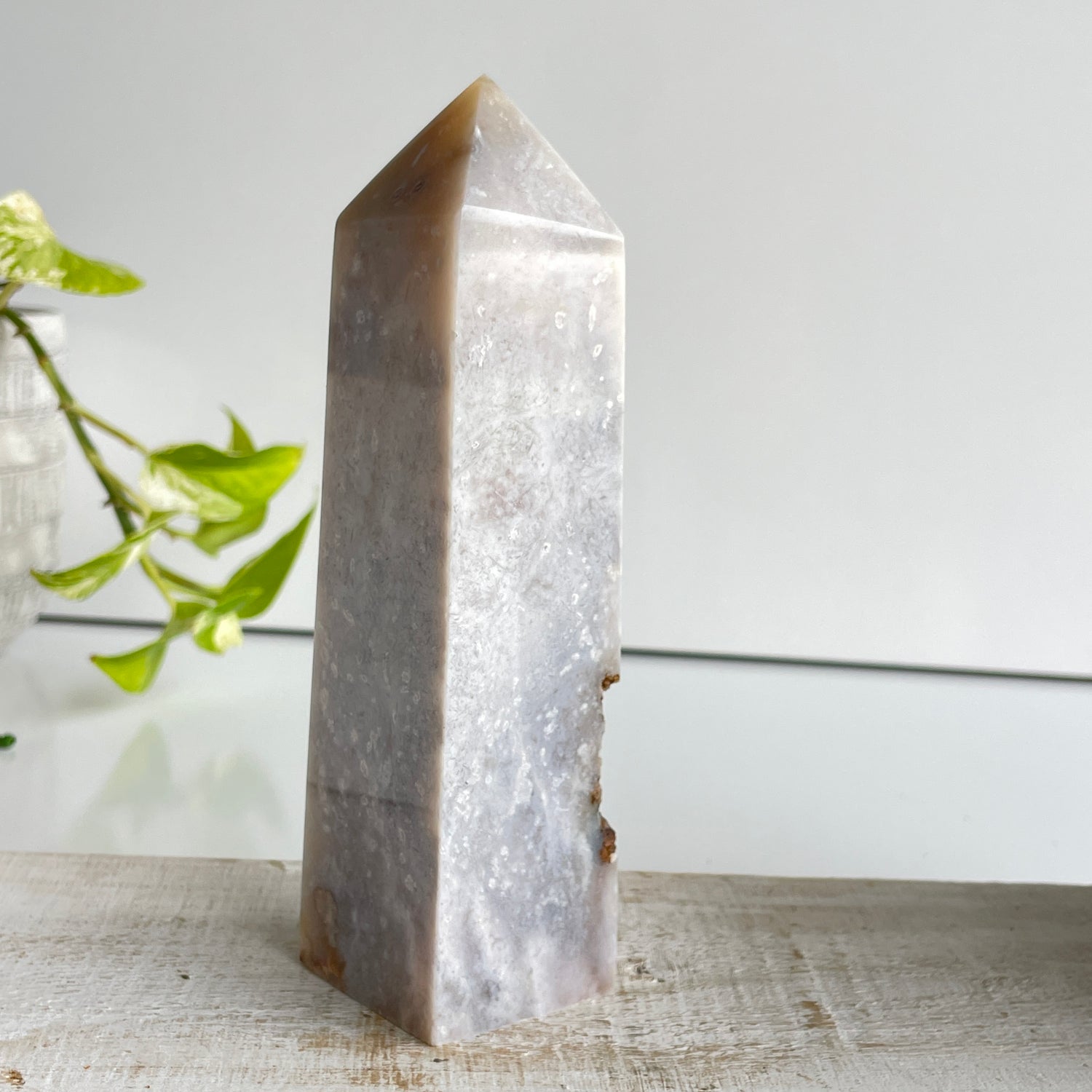 Flower Agate Obelisk 16.5cm