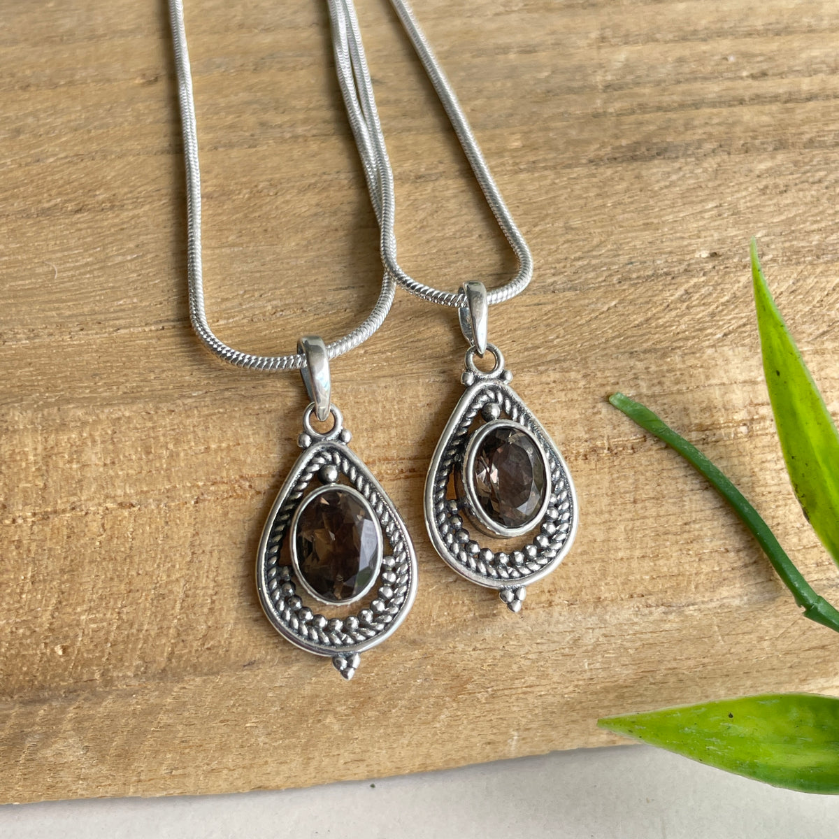 Smoky Quartz Teardrop Pendant