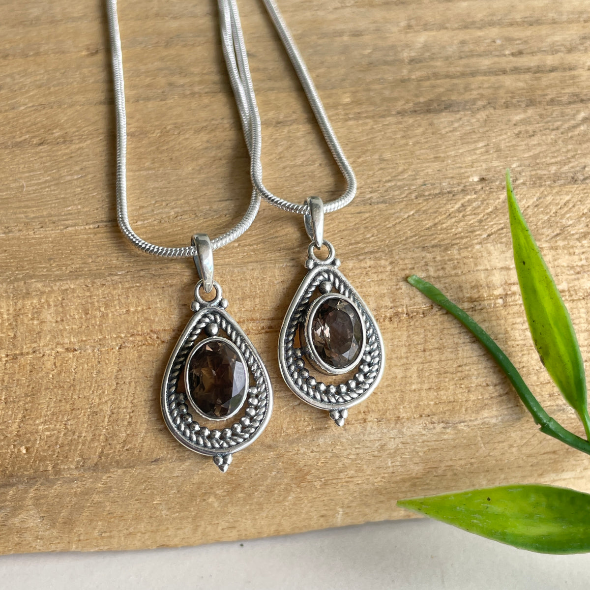 Smoky Quartz Teardrop Pendant