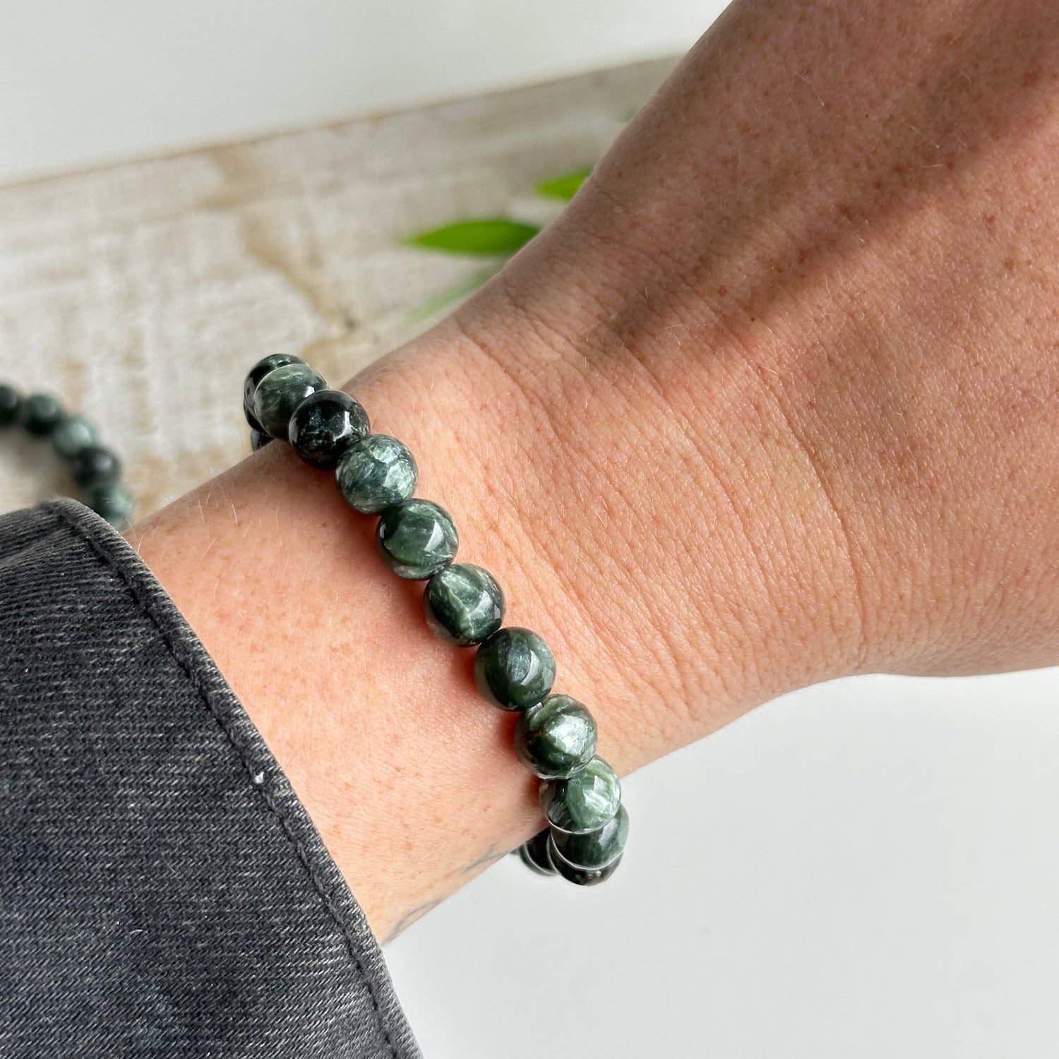 A Grade Seraphinite Beaded Bracelet
