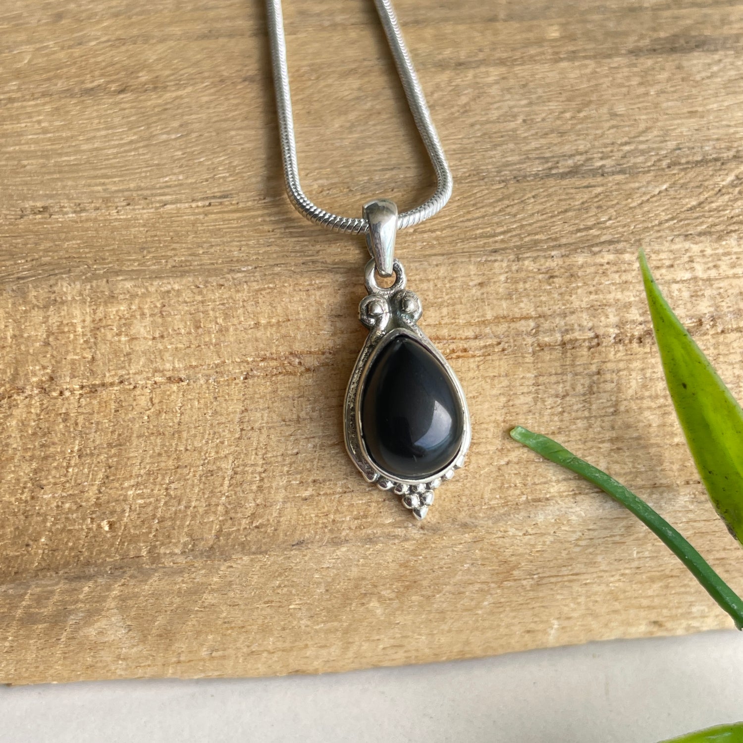 Black Onyx Teardrop Pendant