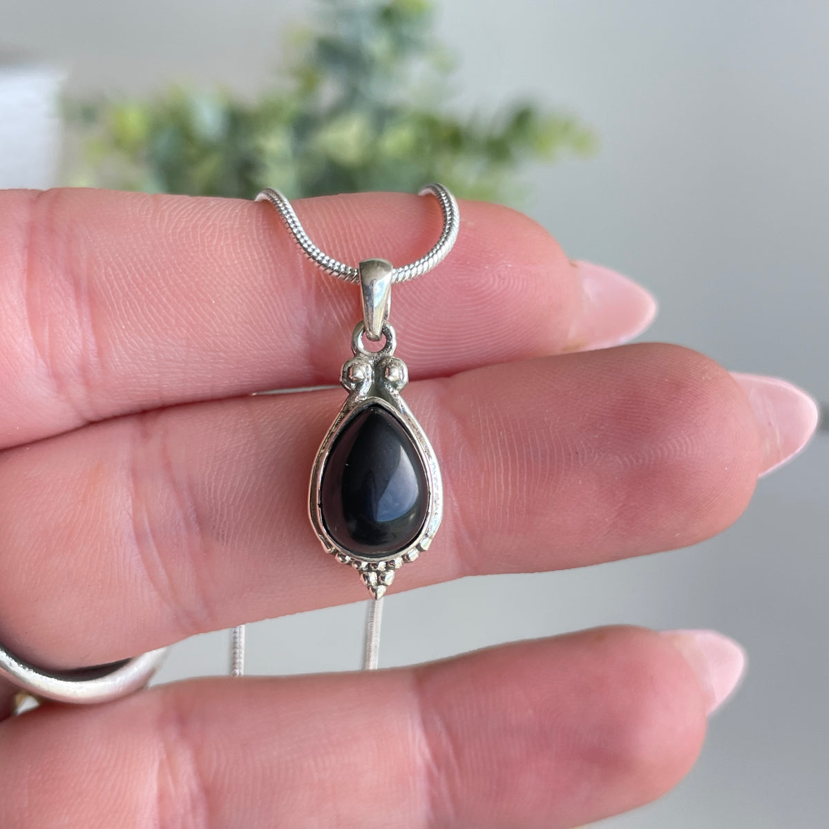 Black Onyx Teardrop Pendant