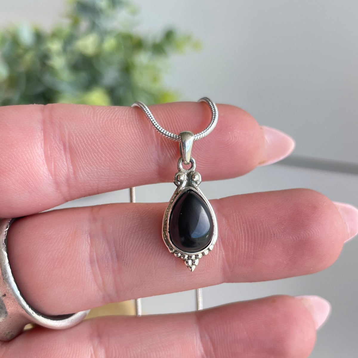 Black Onyx Teardrop Pendant