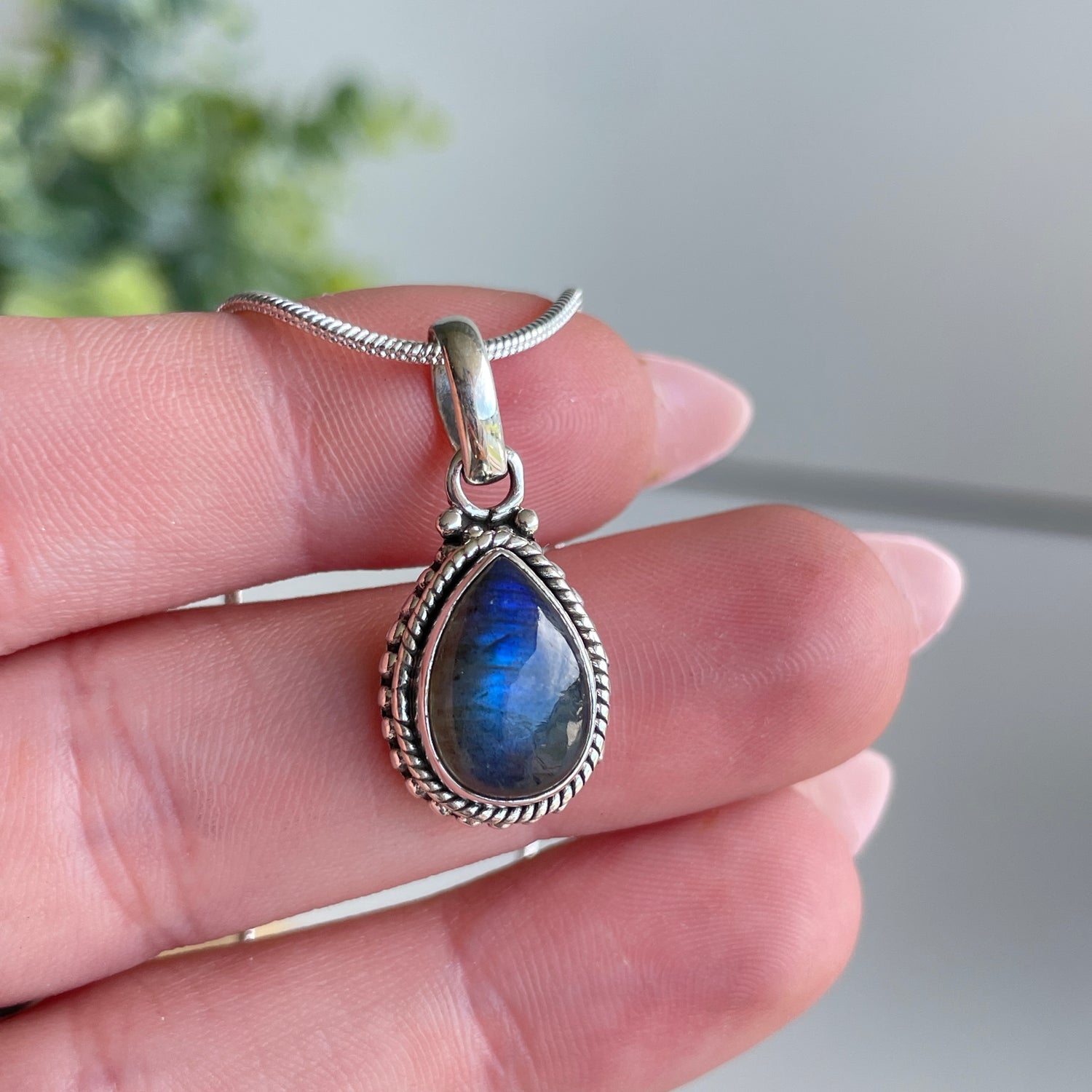 Labradorite Teardrop Pendant