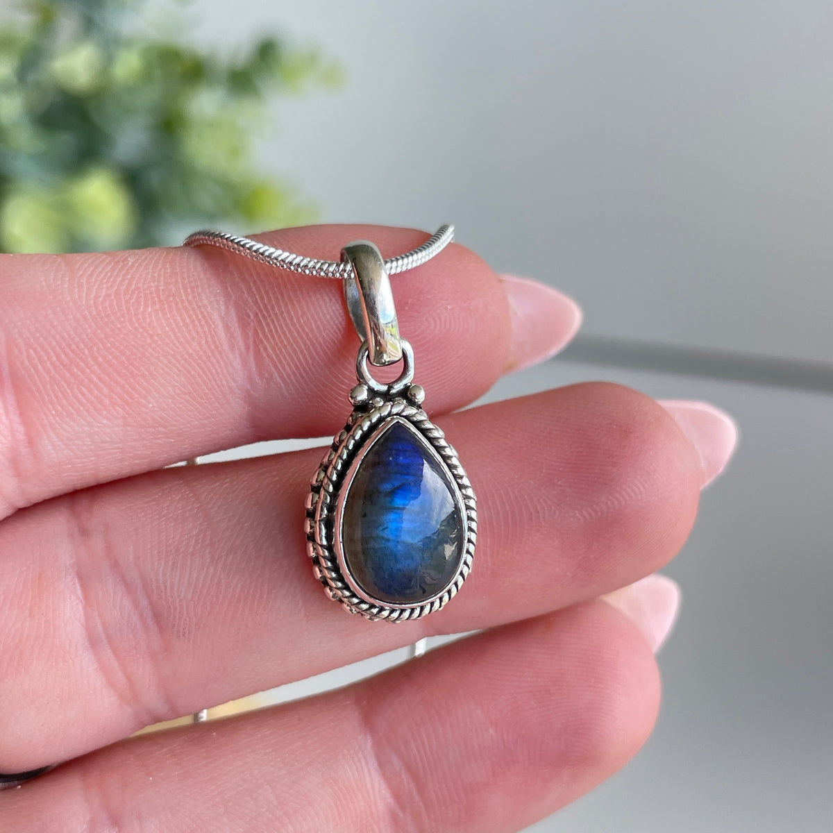 Labradorite Teardrop Pendant