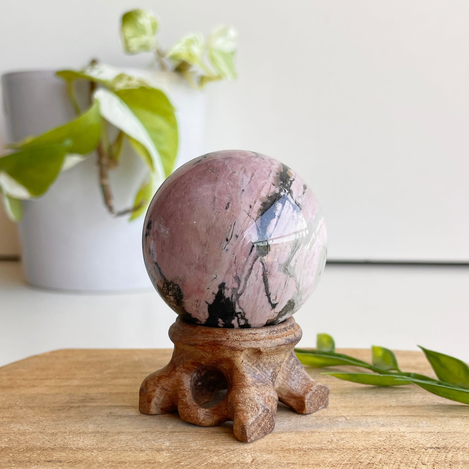 Rhodonite Sphere 4.6cm - High Quality