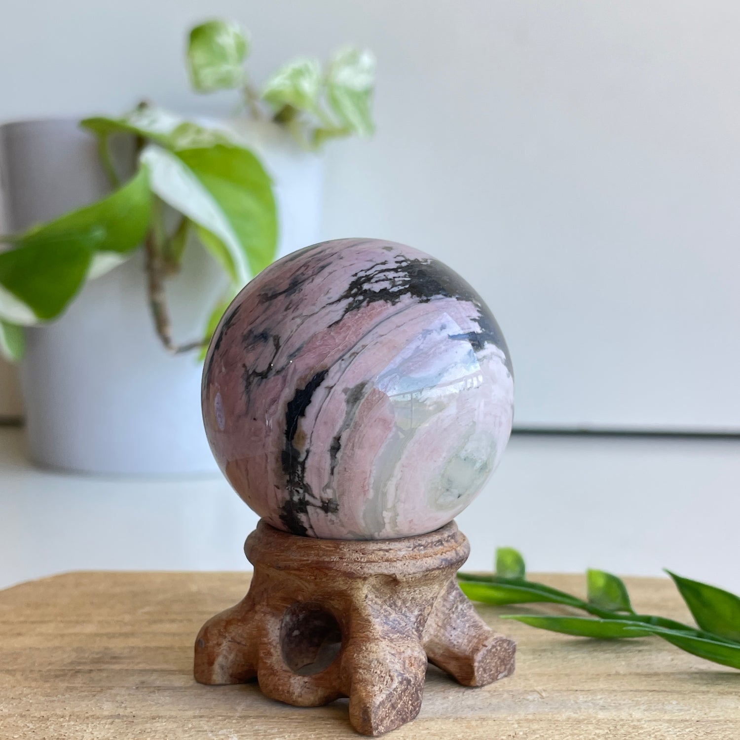 Rhodonite Sphere 4.6cm - High Quality