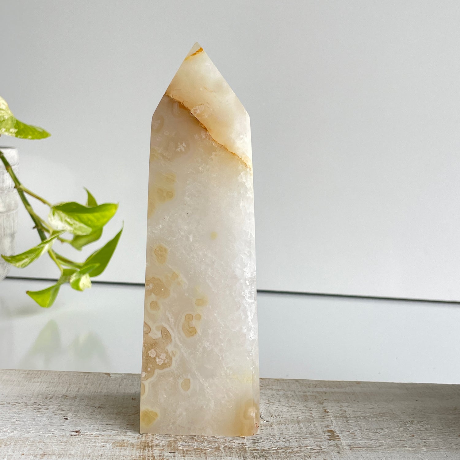 Flower Agate Obelisk 16.6cm