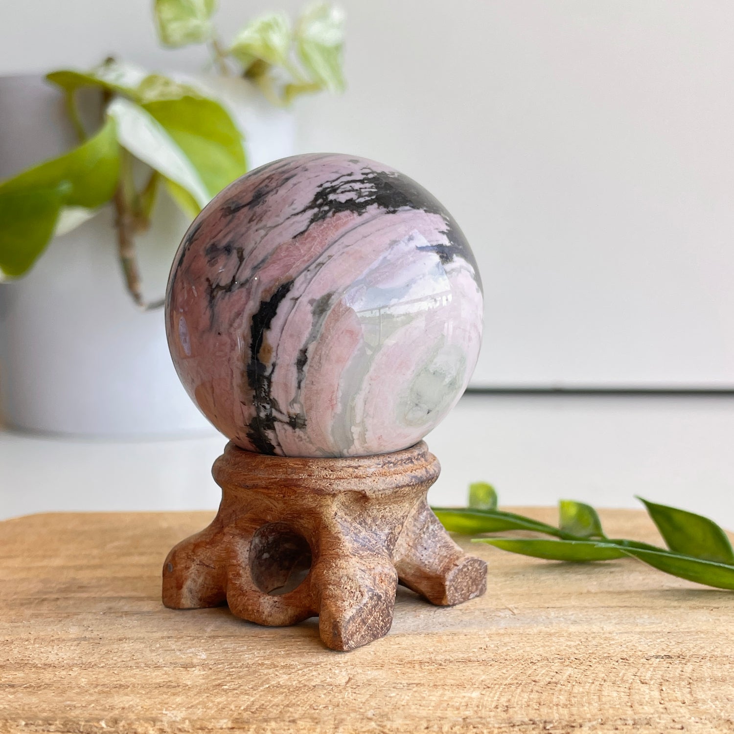 Rhodonite Sphere 4.6cm - High Quality