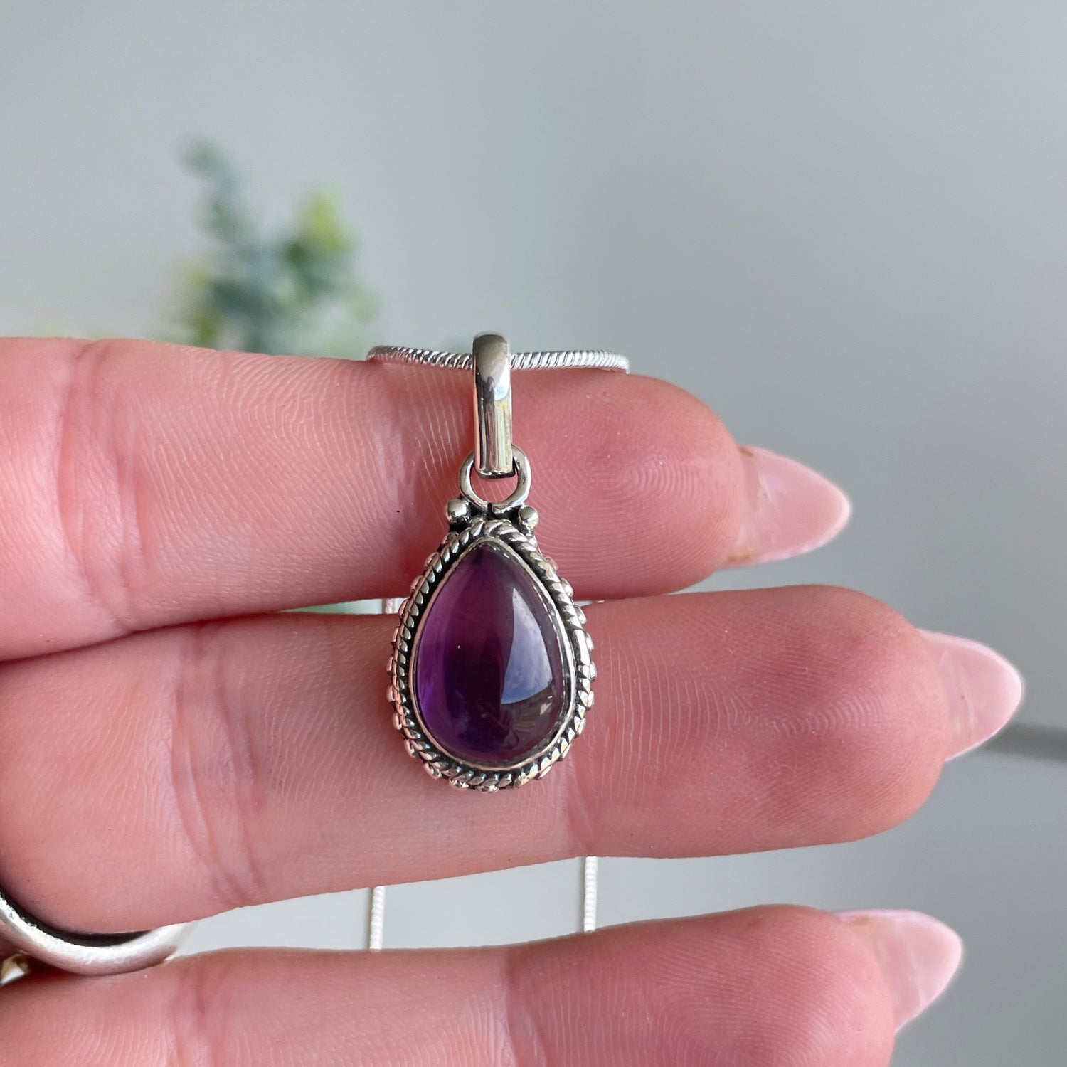 Amethyst Teardrop Pendant