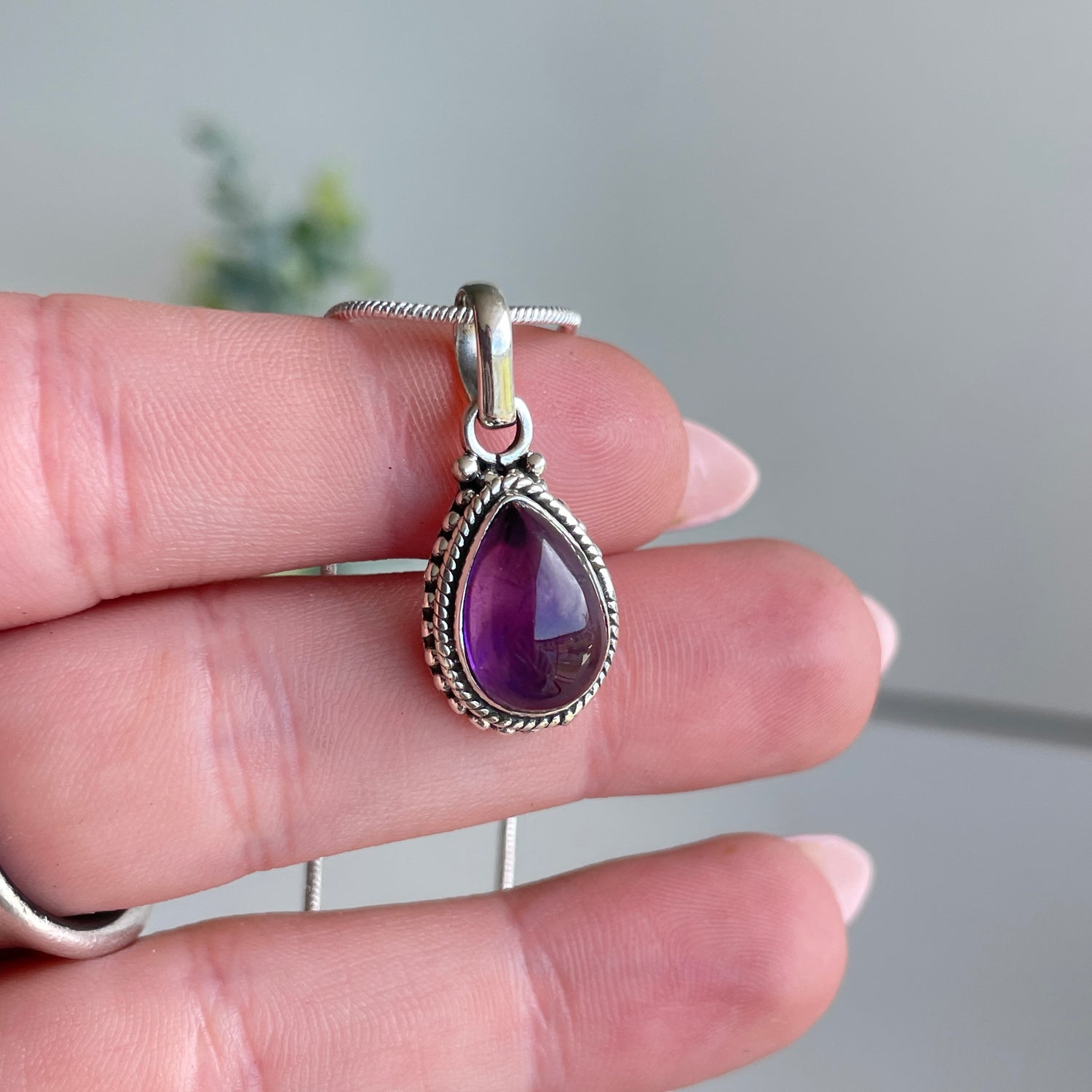 Amethyst Teardrop Pendant