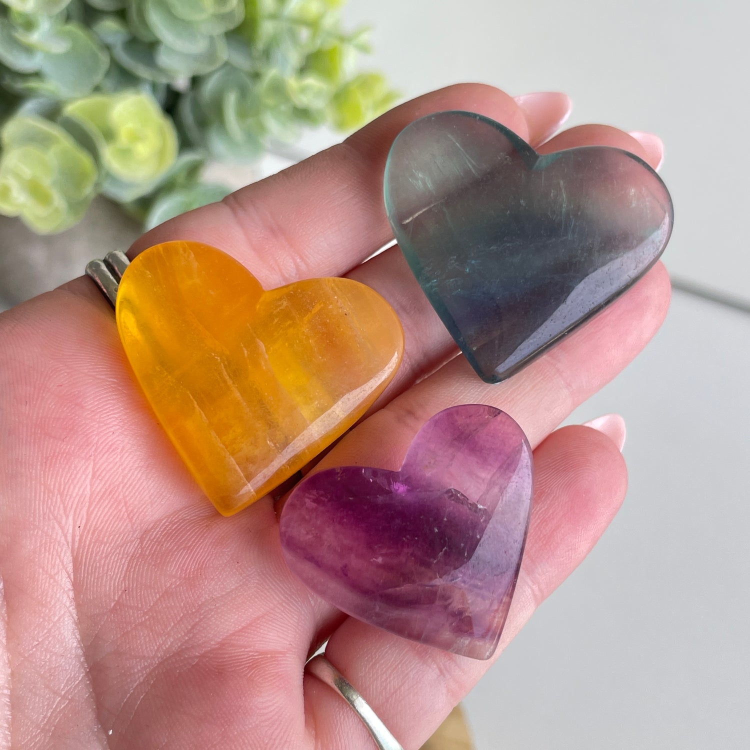 Rainbow Fluorite Heart Sml