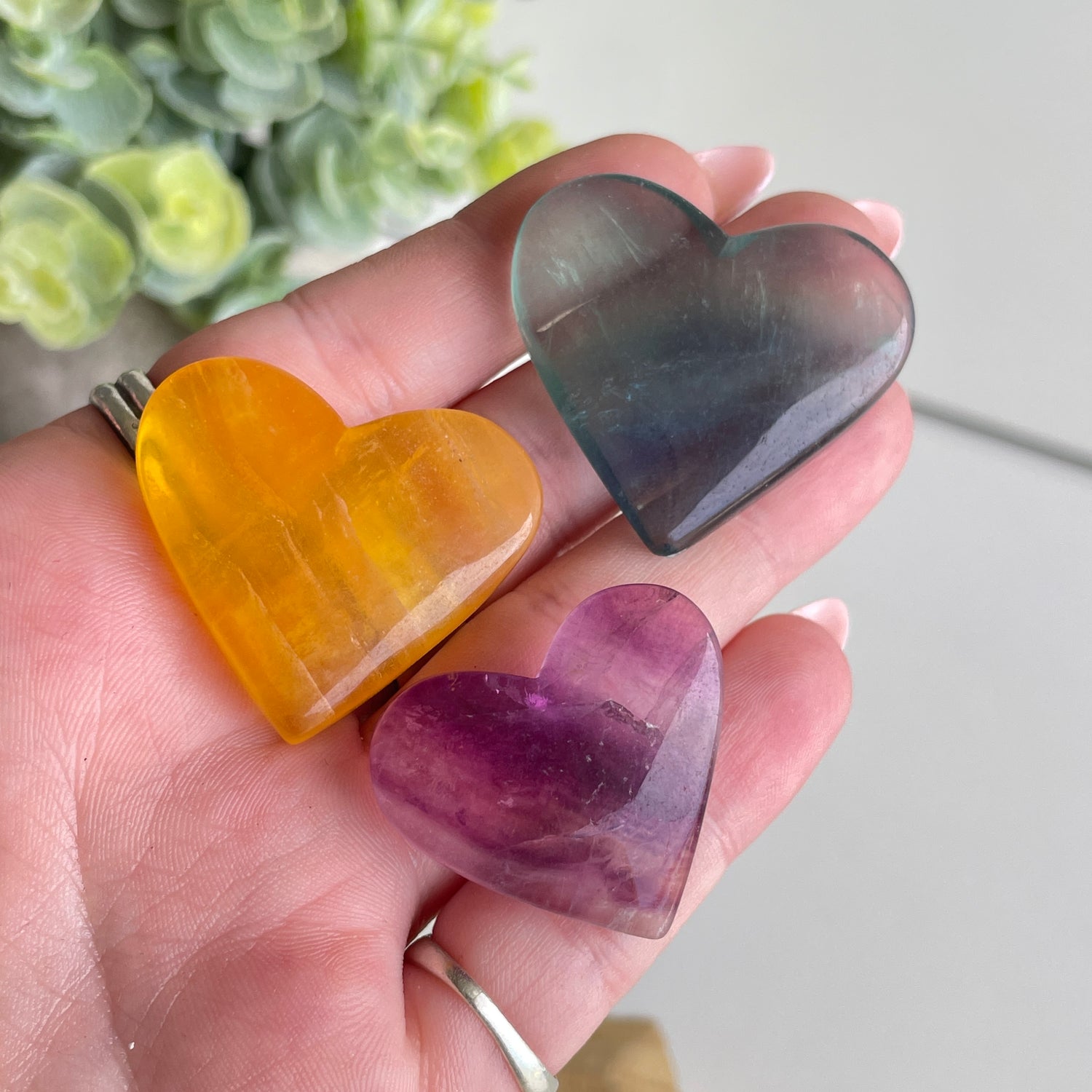 Rainbow Fluorite Heart Sml