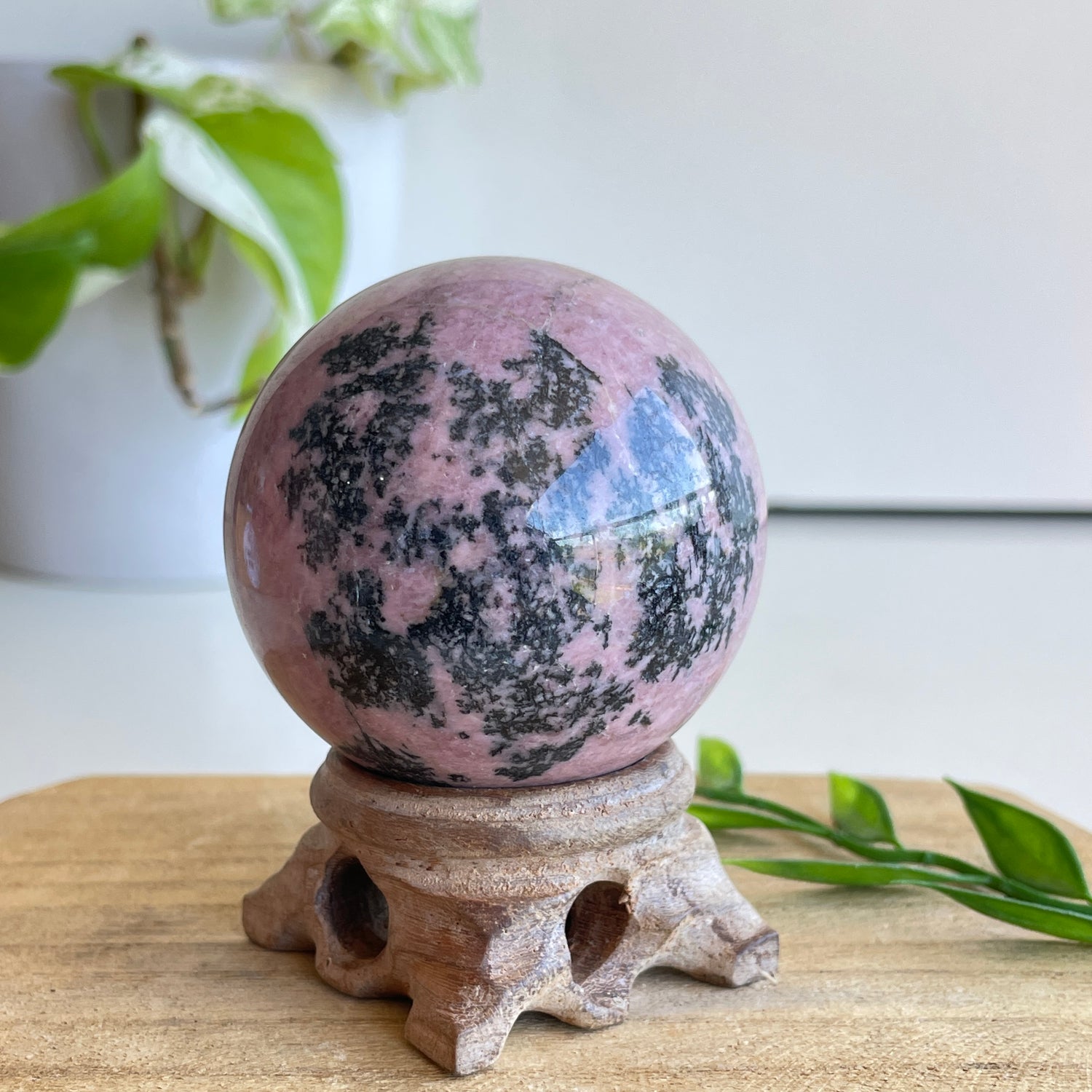 Rhodonite Sphere 5.5cm - High Quality