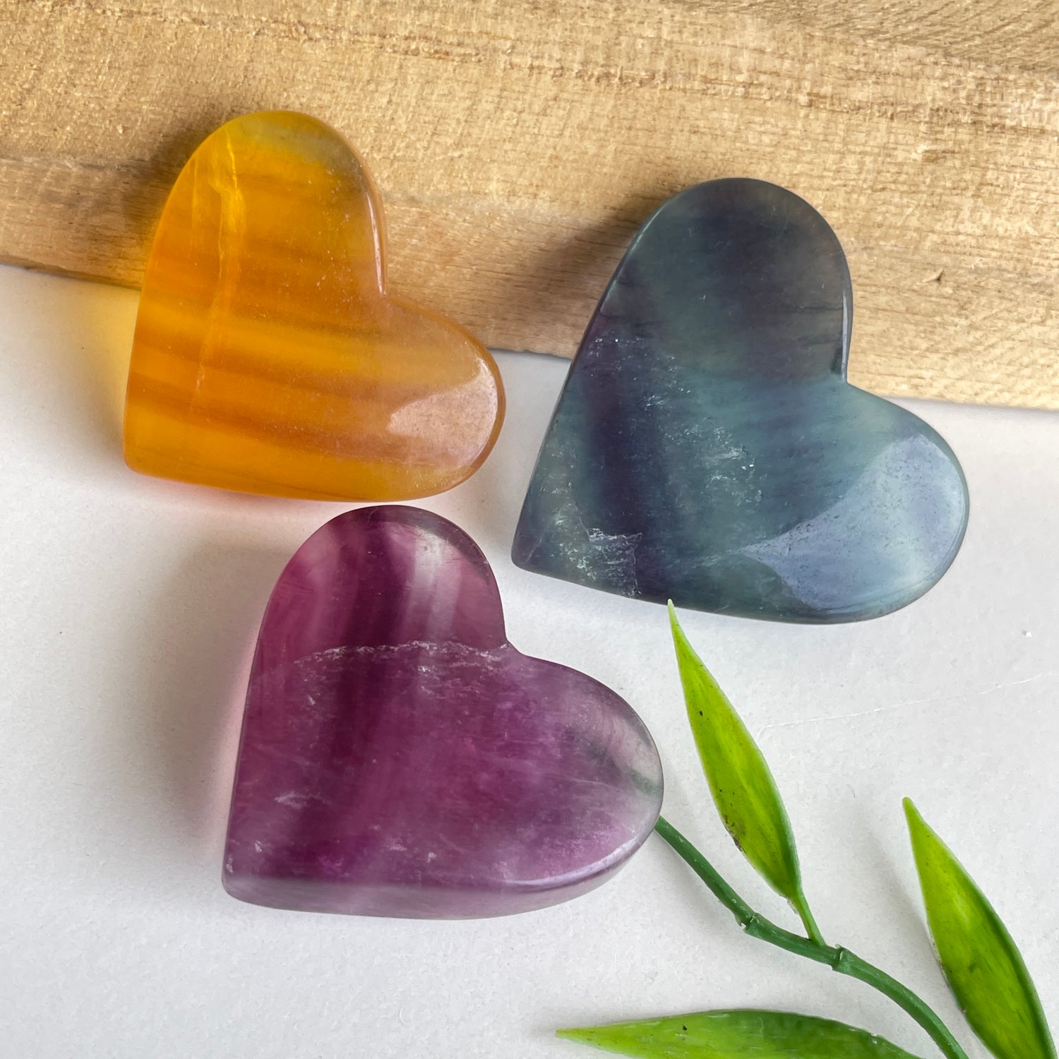 Rainbow Fluorite Heart Med