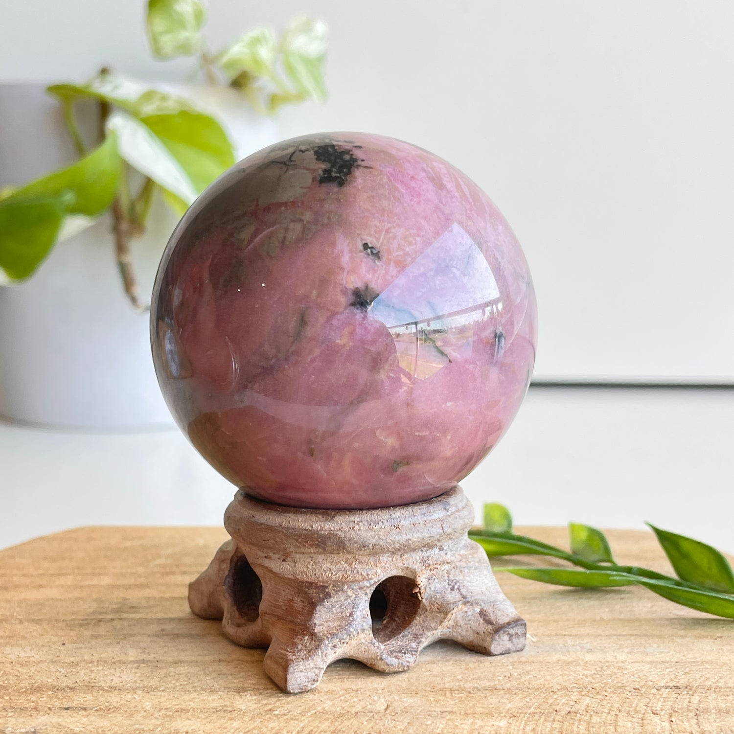 Rhodonite Sphere 6cm - High Quality