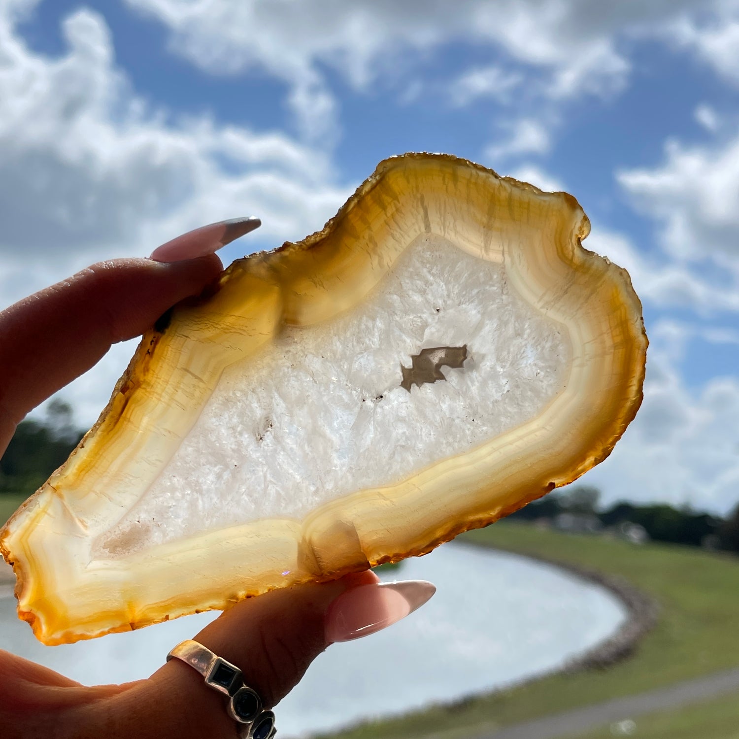 Iris Agate Slice 126g