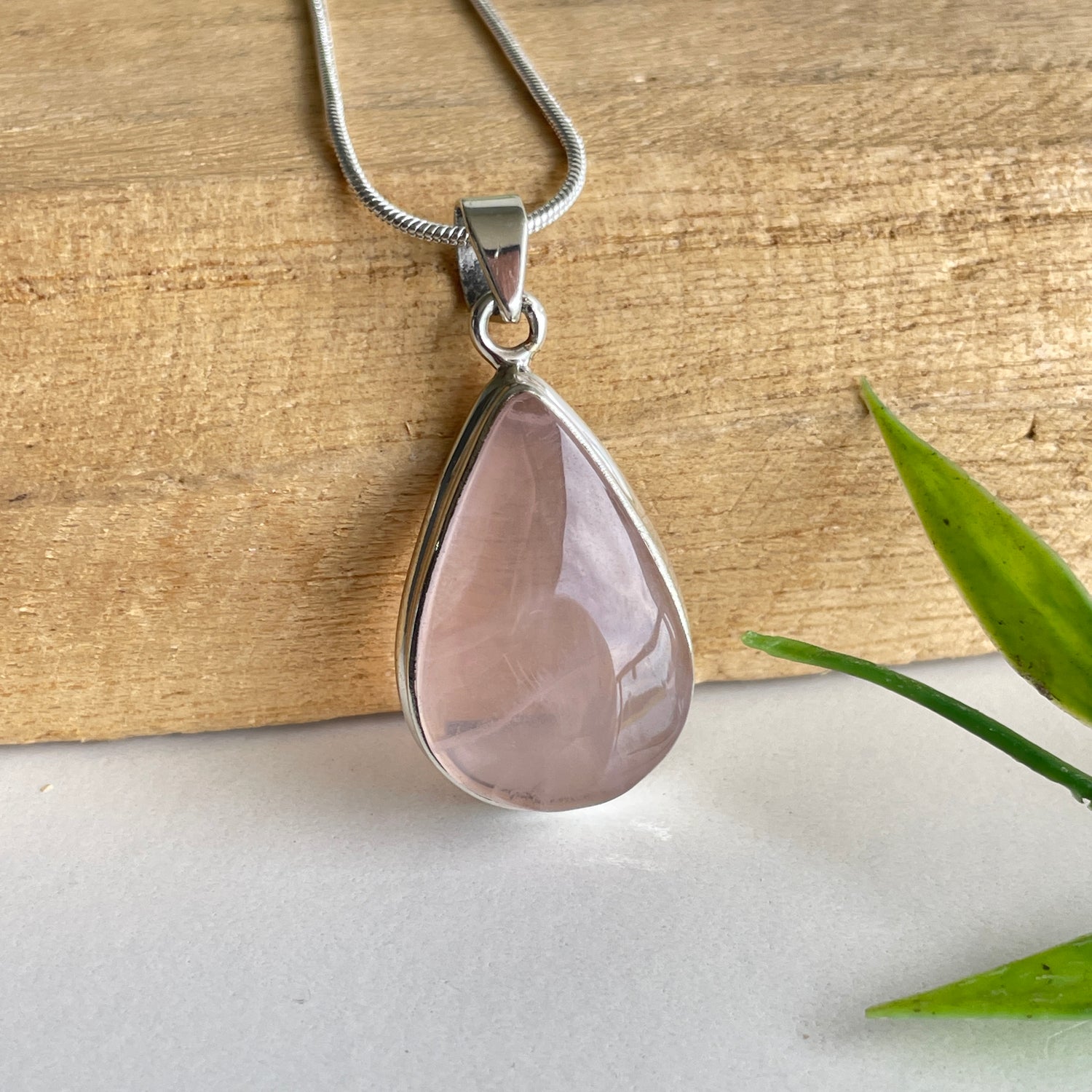 Rose Quartz Teardrop Pendant
