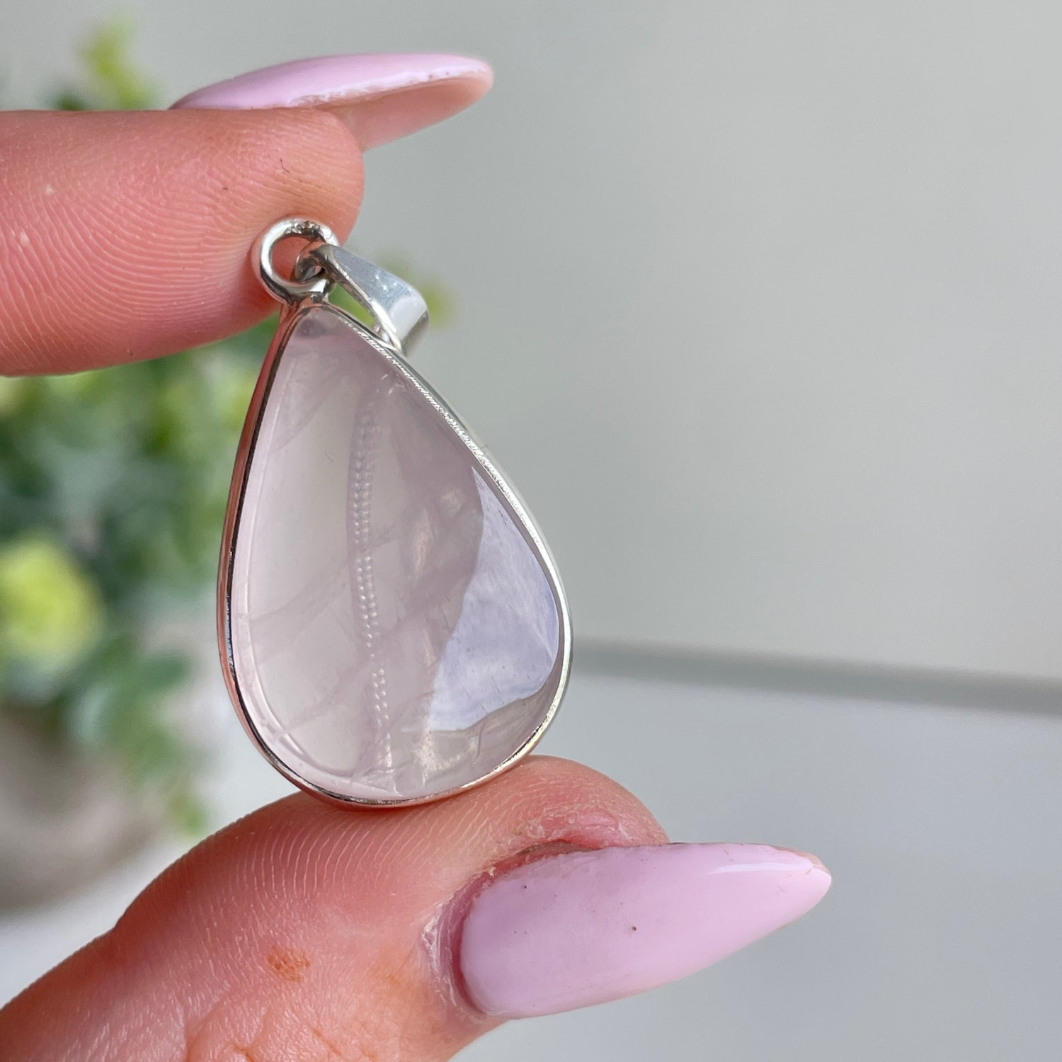 Rose Quartz Teardrop Pendant