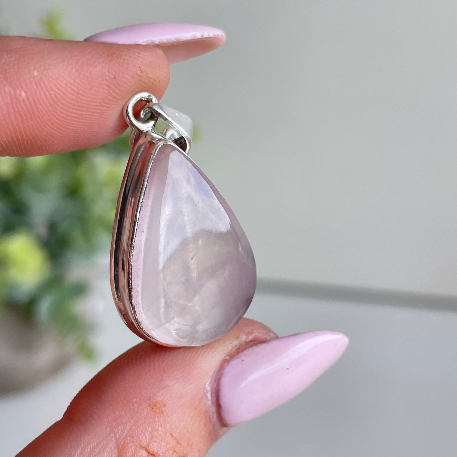 Rose Quartz Teardrop Pendant