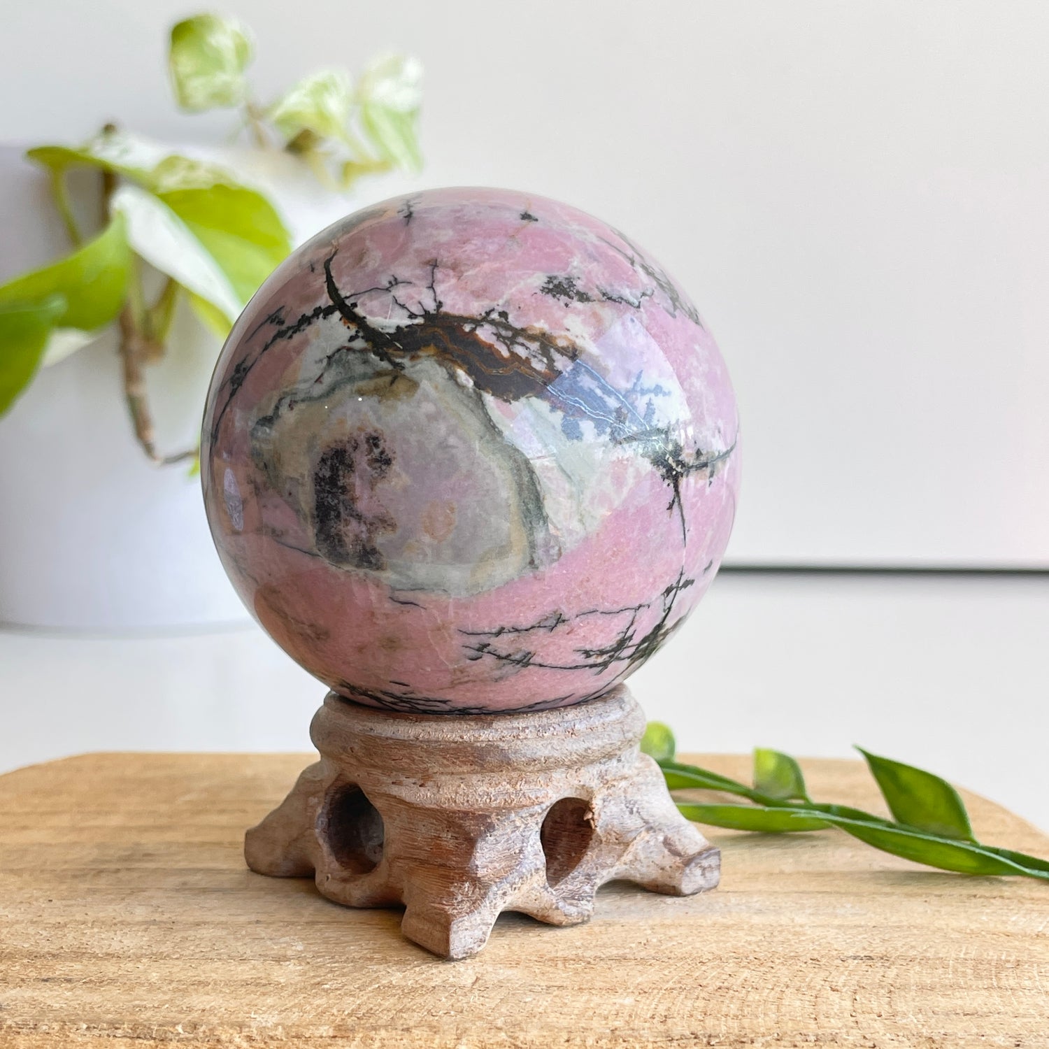 Rhodonite Sphere 6.3cm - High Quality