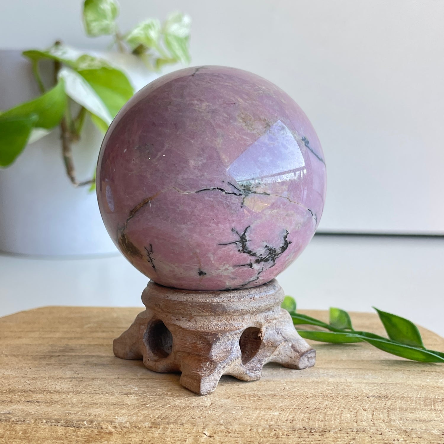 Rhodonite Sphere 6.3cm - High Quality