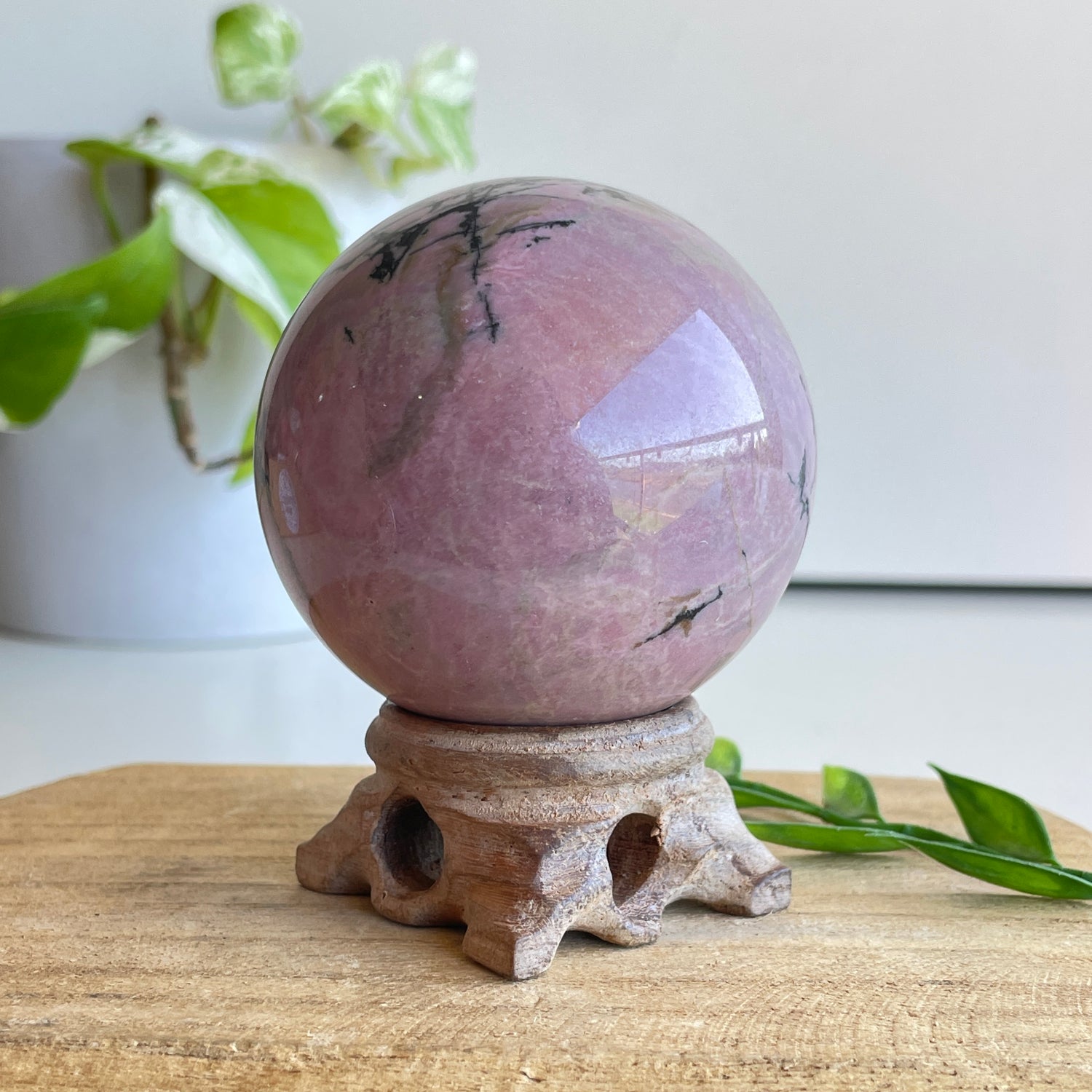 Rhodonite Sphere 6.3cm - High Quality