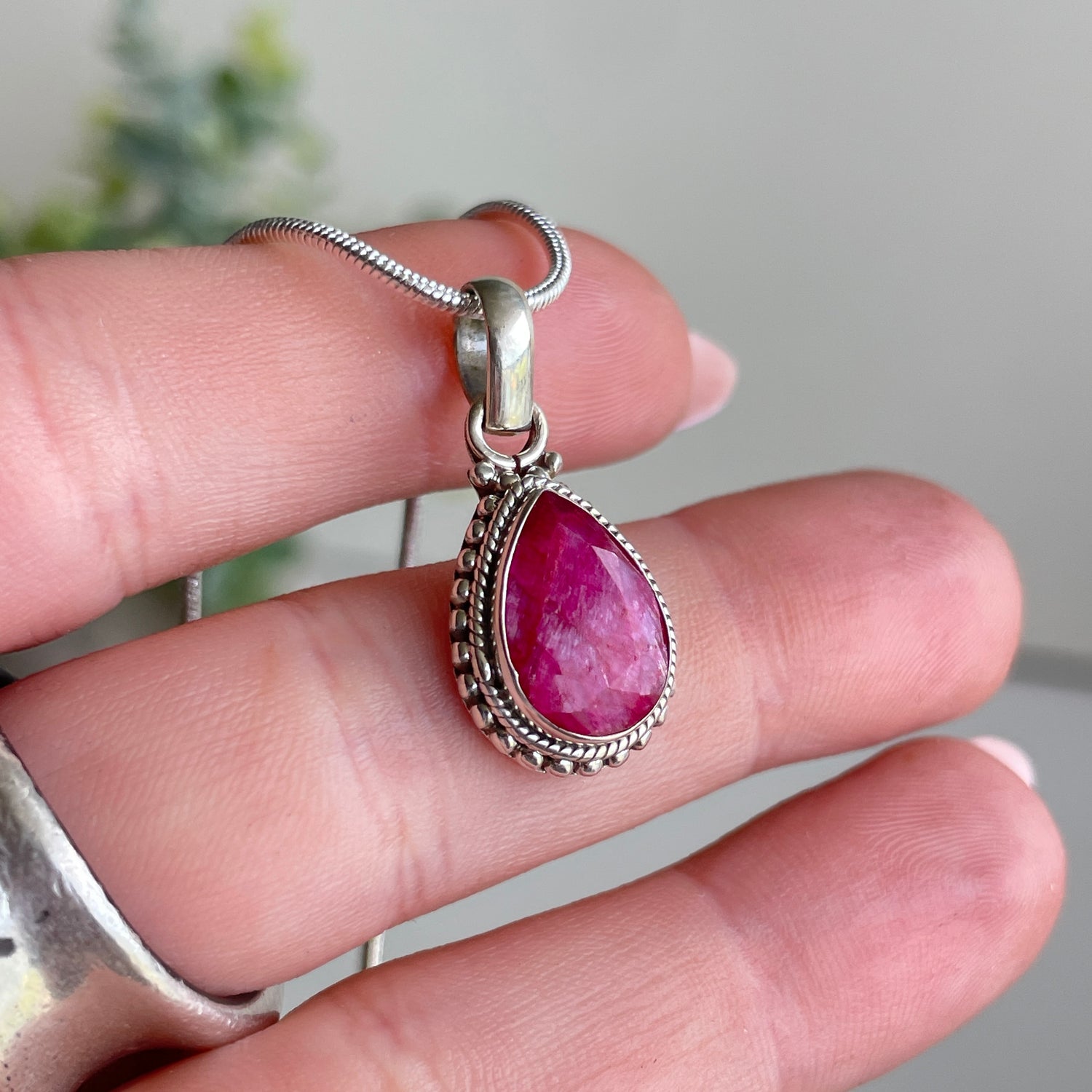 Ruby Teardrop Pendant