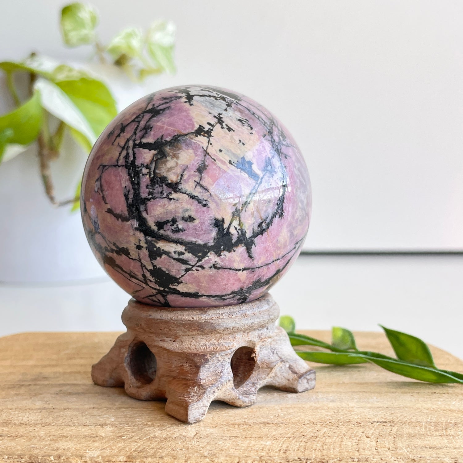 Rhodonite Sphere 5.7cm - High Quality