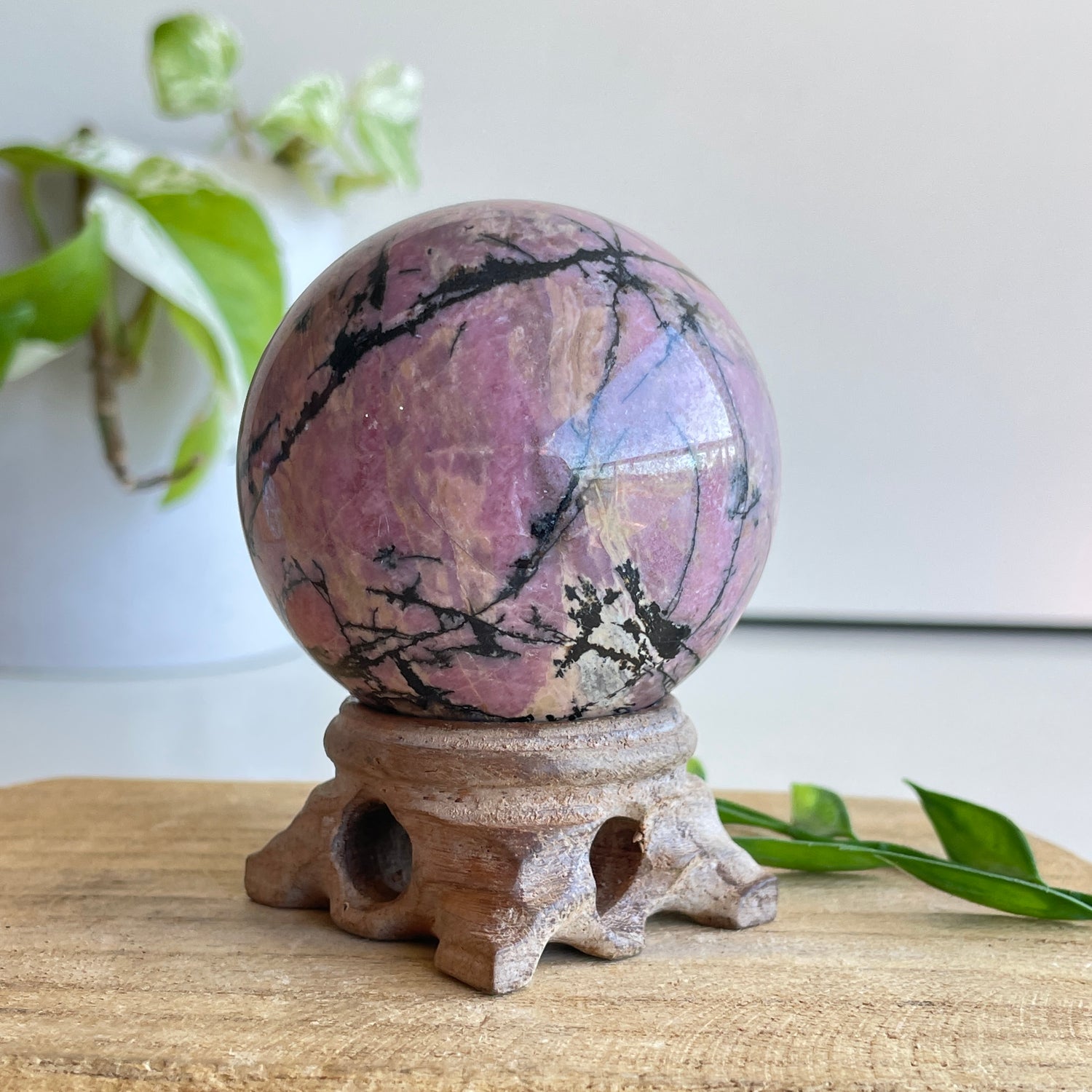 Rhodonite Sphere 5.7cm - High Quality