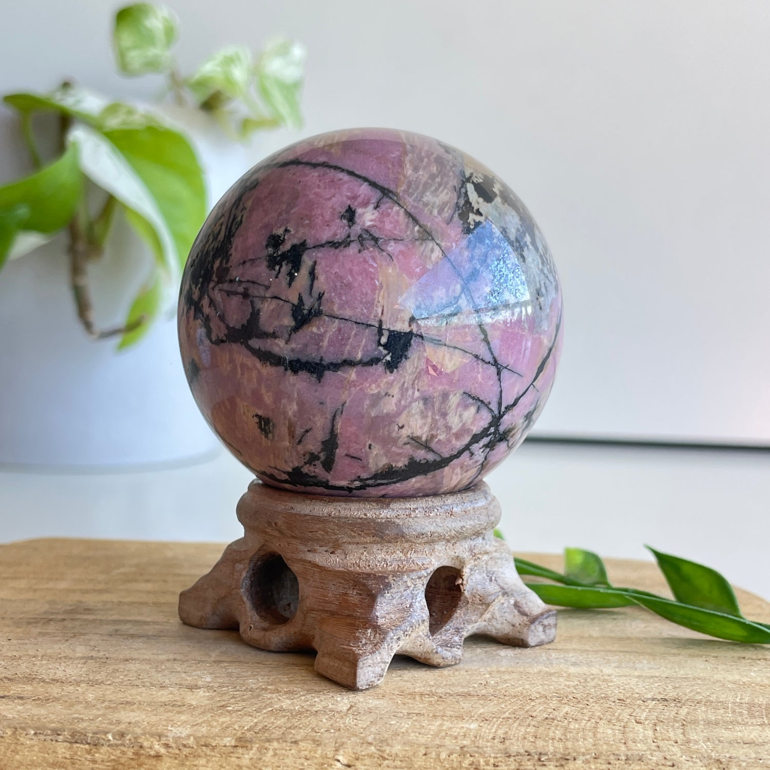 Rhodonite Sphere 5.7cm - High Quality