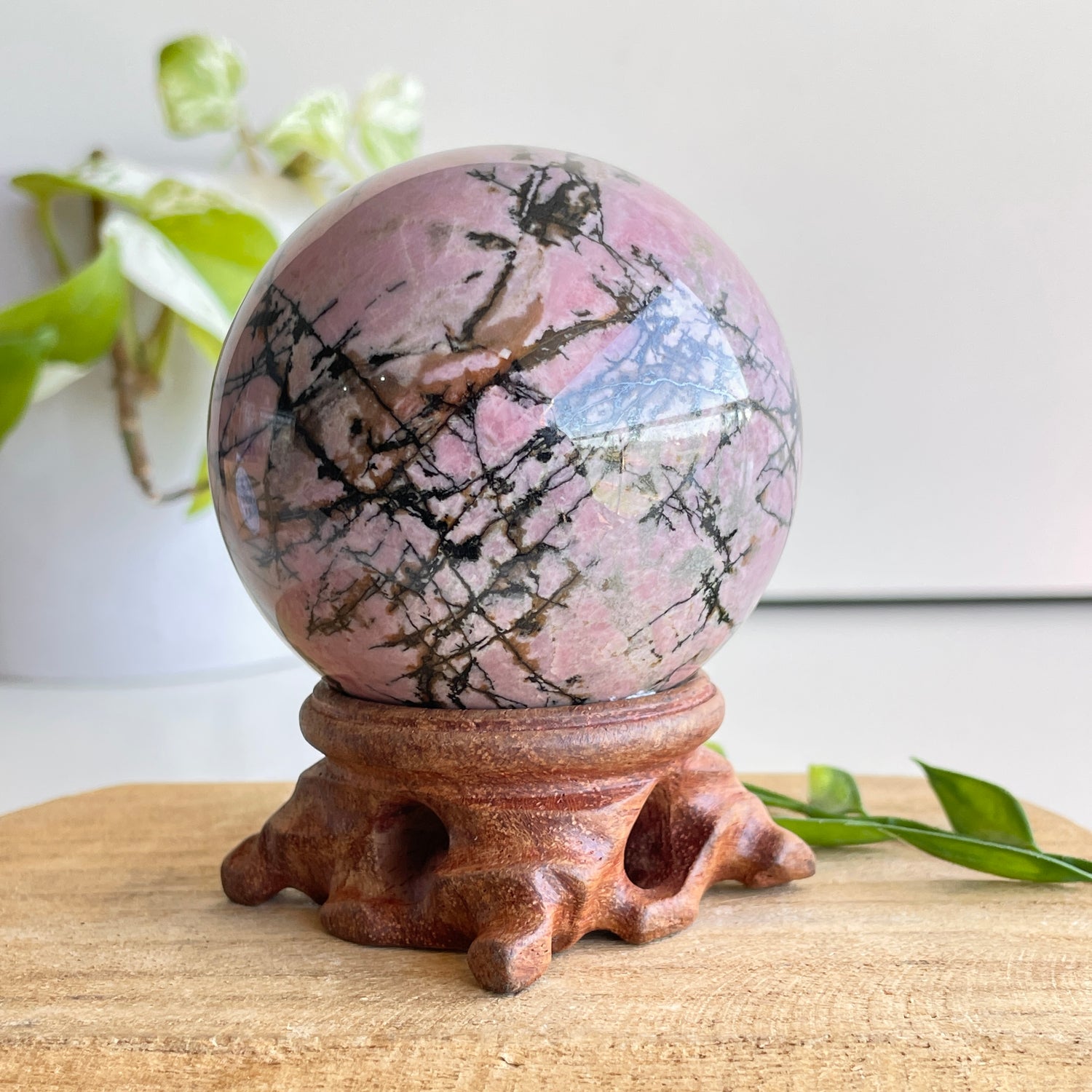 Rhodonite Sphere 6.7cm - High Quality
