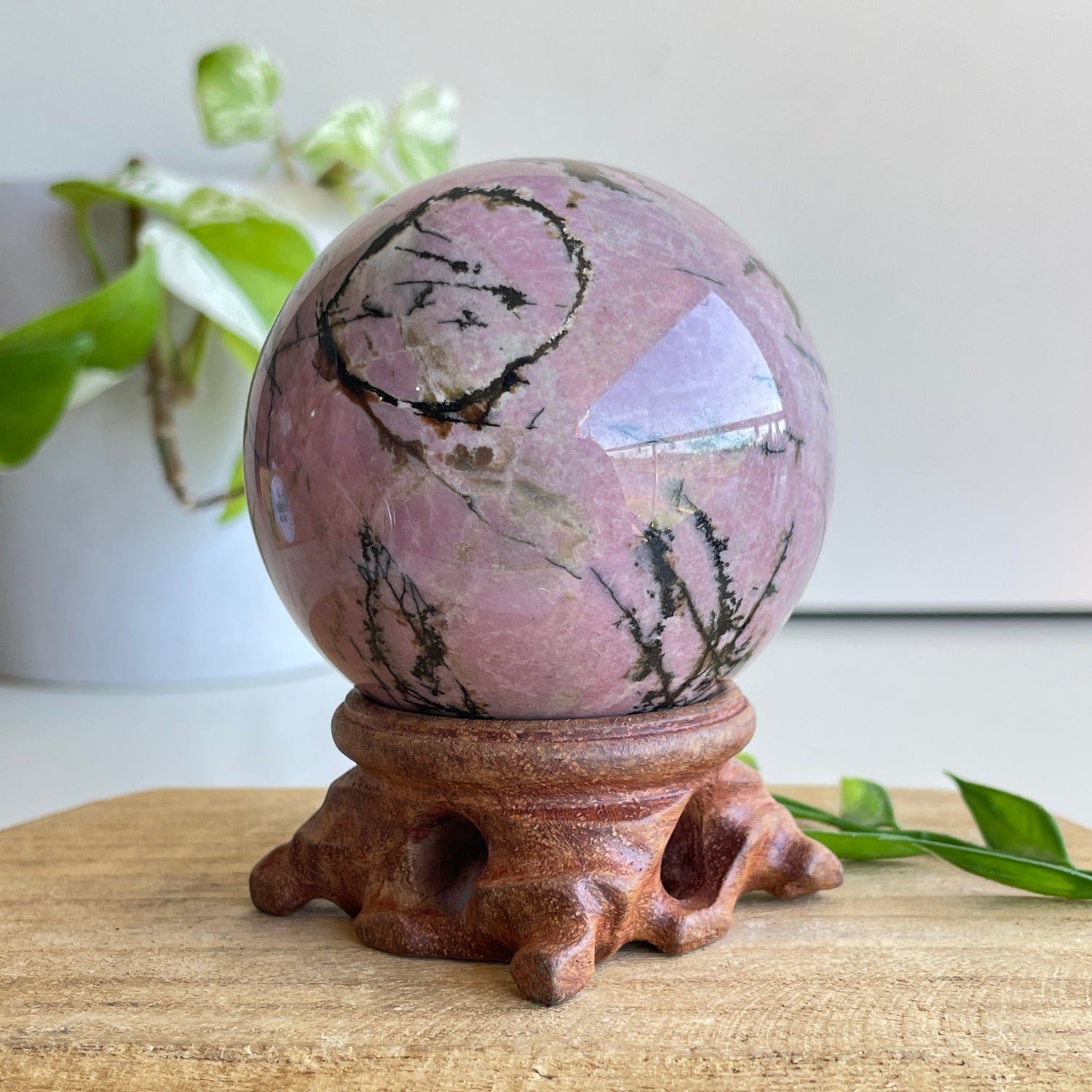 Rhodonite Sphere 6.7cm - High Quality