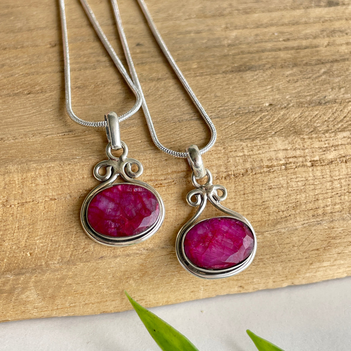 Ruby Oval Pendant