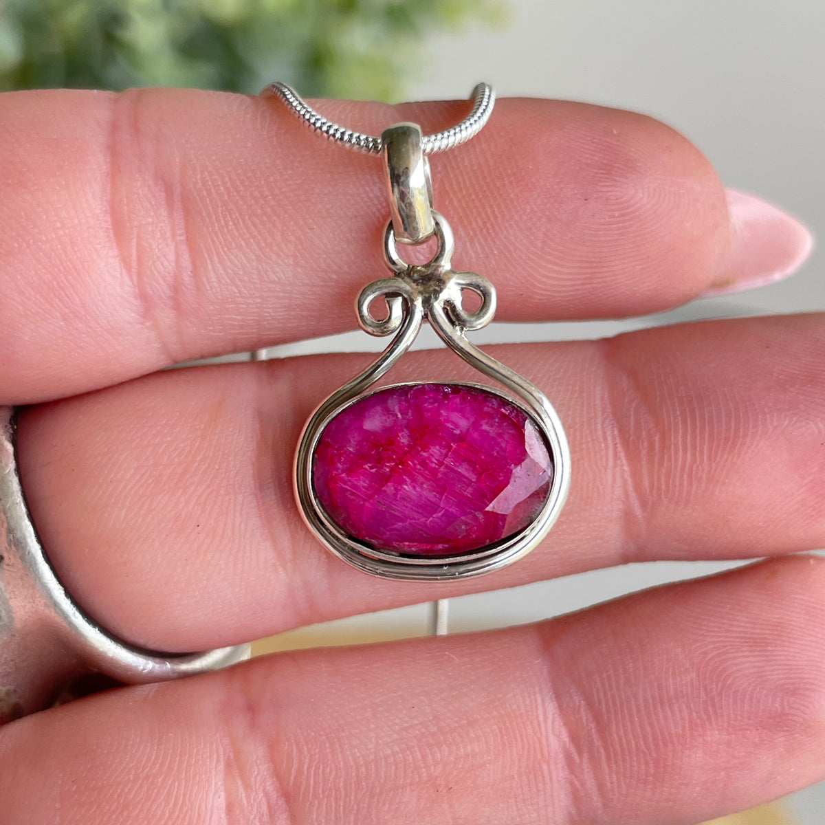 Ruby Oval Pendant