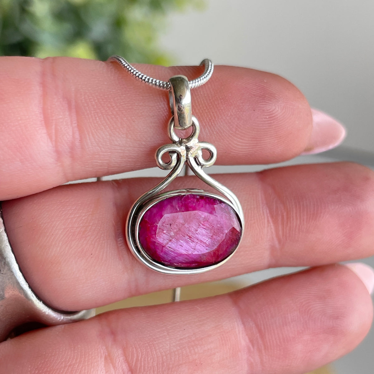 Ruby Oval Pendant