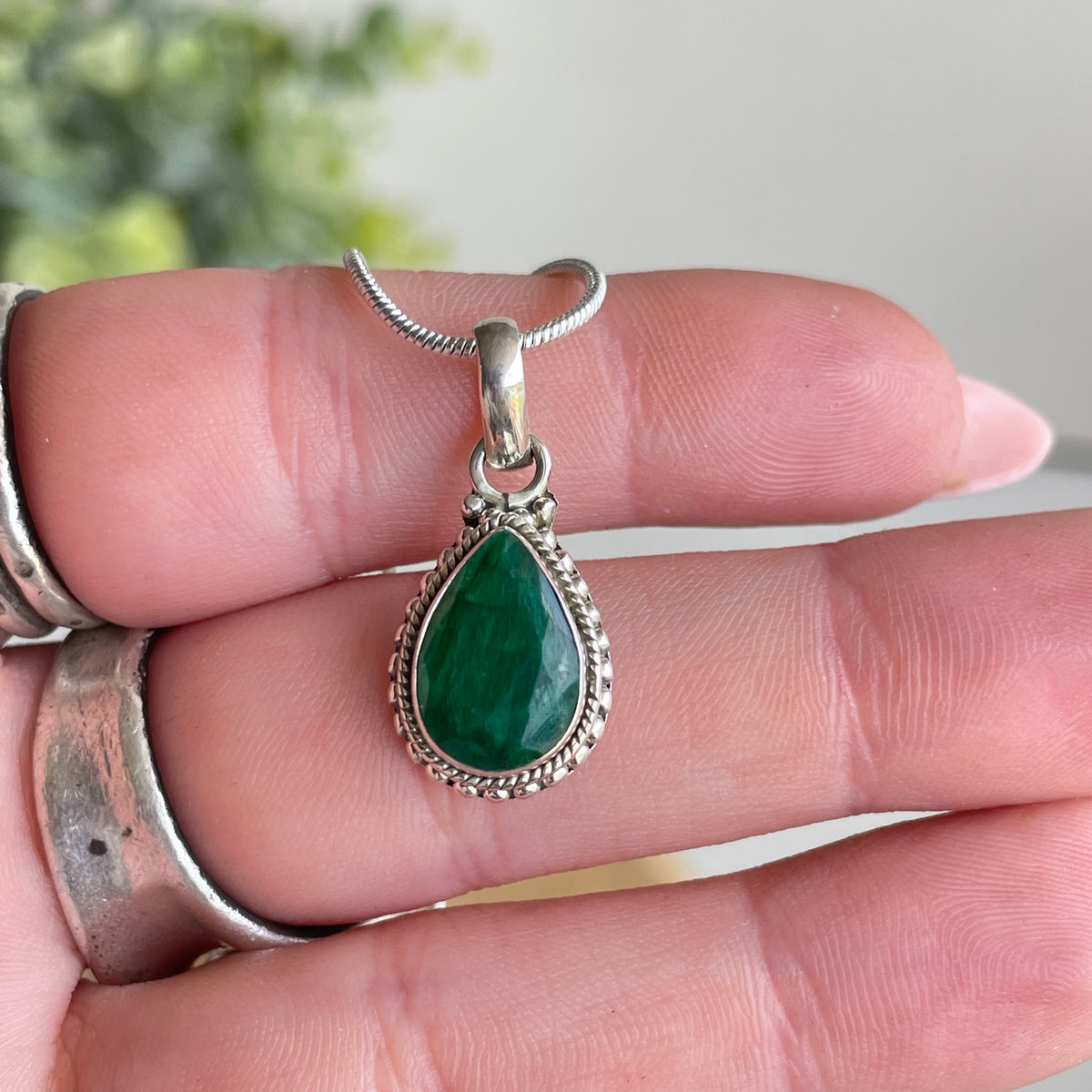 Emerald Teardrop Pendant