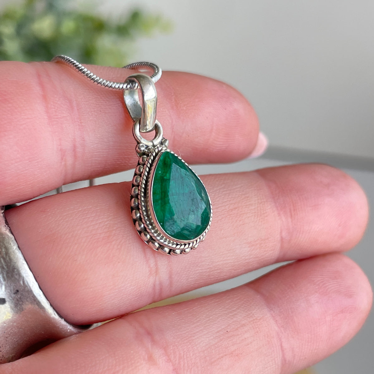 Emerald Teardrop Pendant