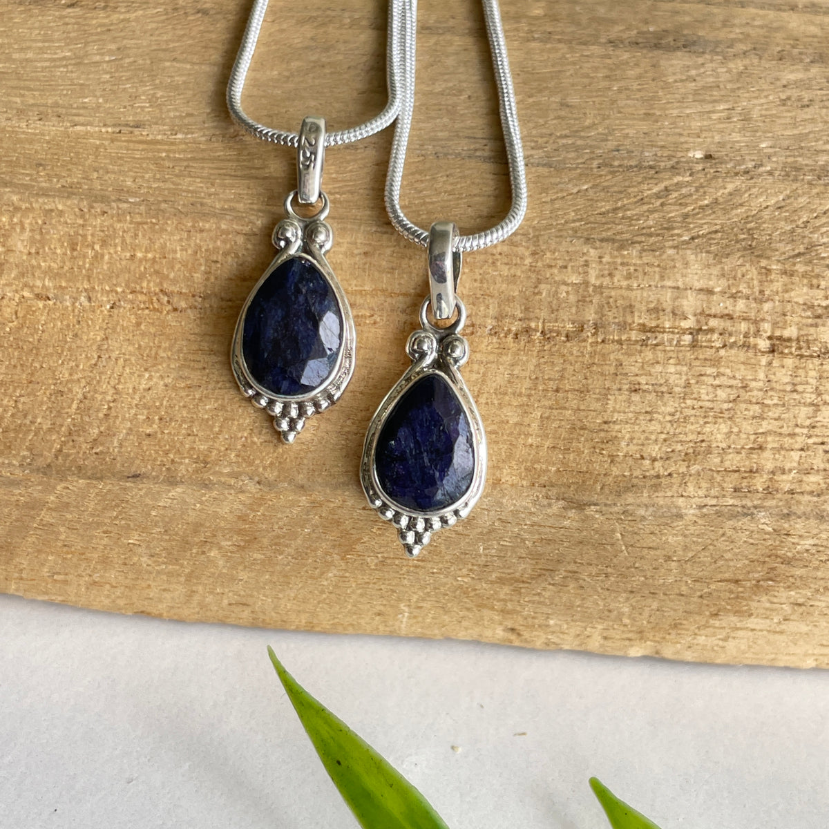 Sapphire Teardrop Pendant