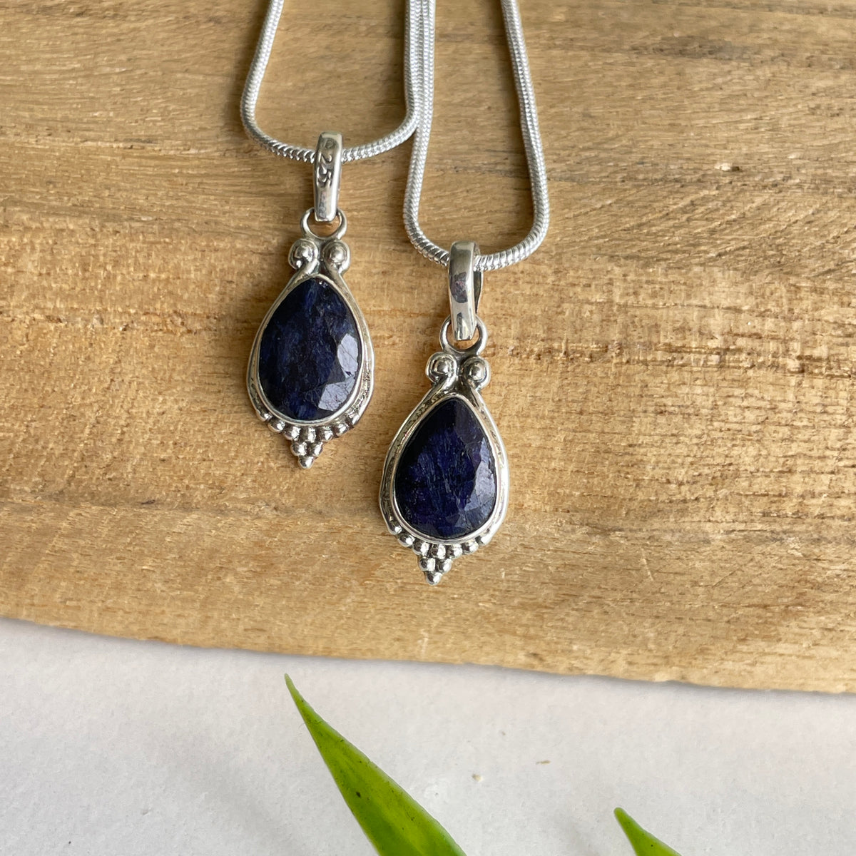 Sapphire Teardrop Pendant