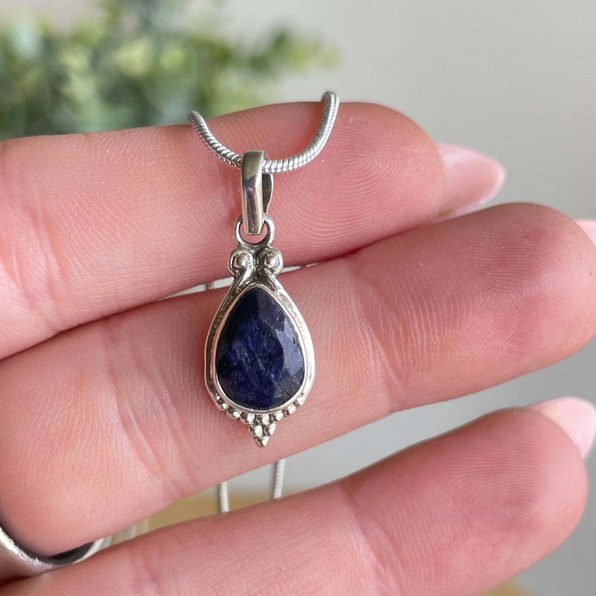 Sapphire Teardrop Pendant