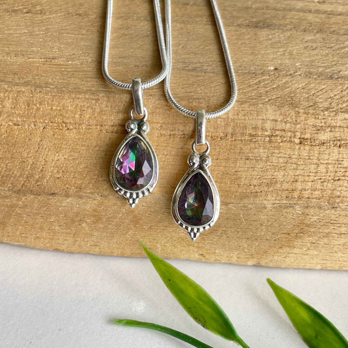 Mystic Topaz Teardrop Pendant