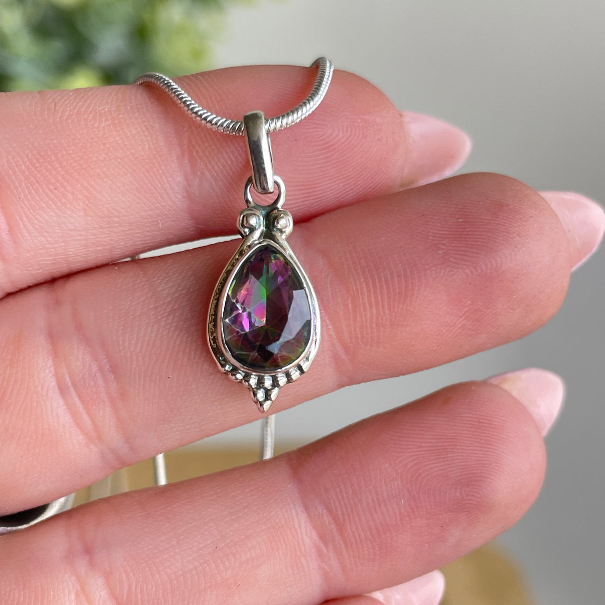 Mystic Topaz Teardrop Pendant