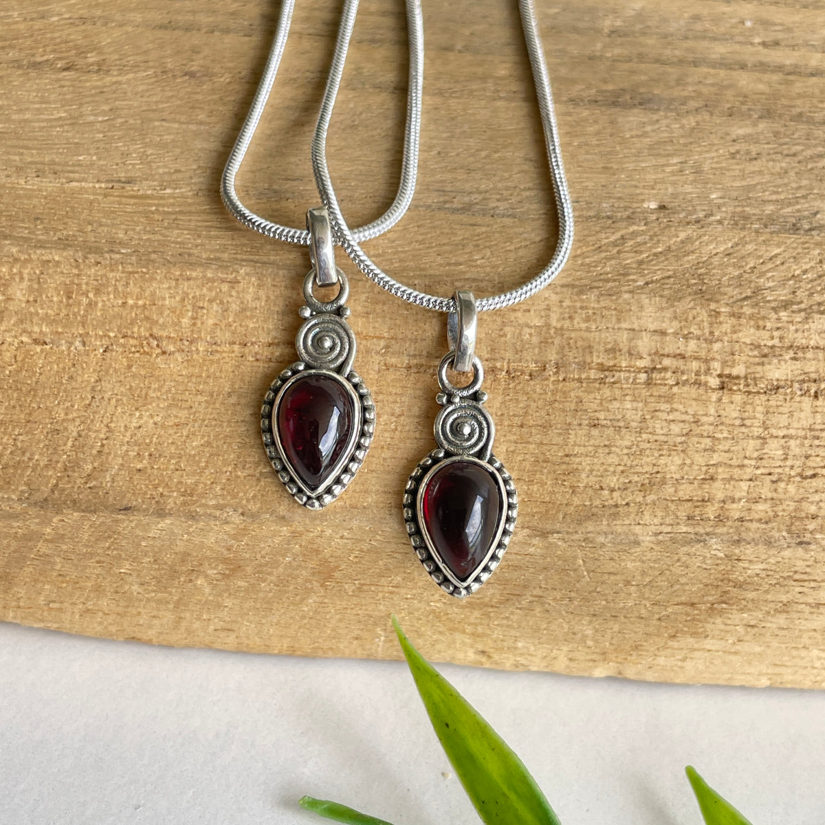 Garnet Teardrop Pendant