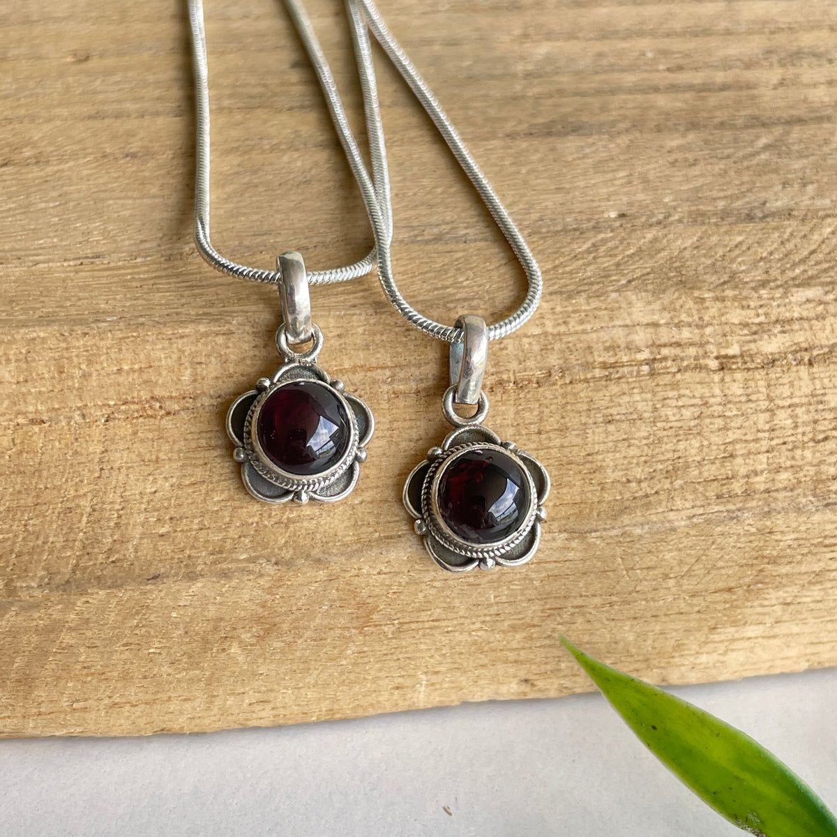 Garnet Round Pendant