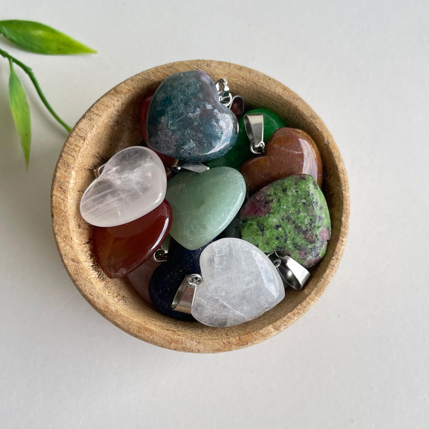 Mixed Crystal Heart Pendants